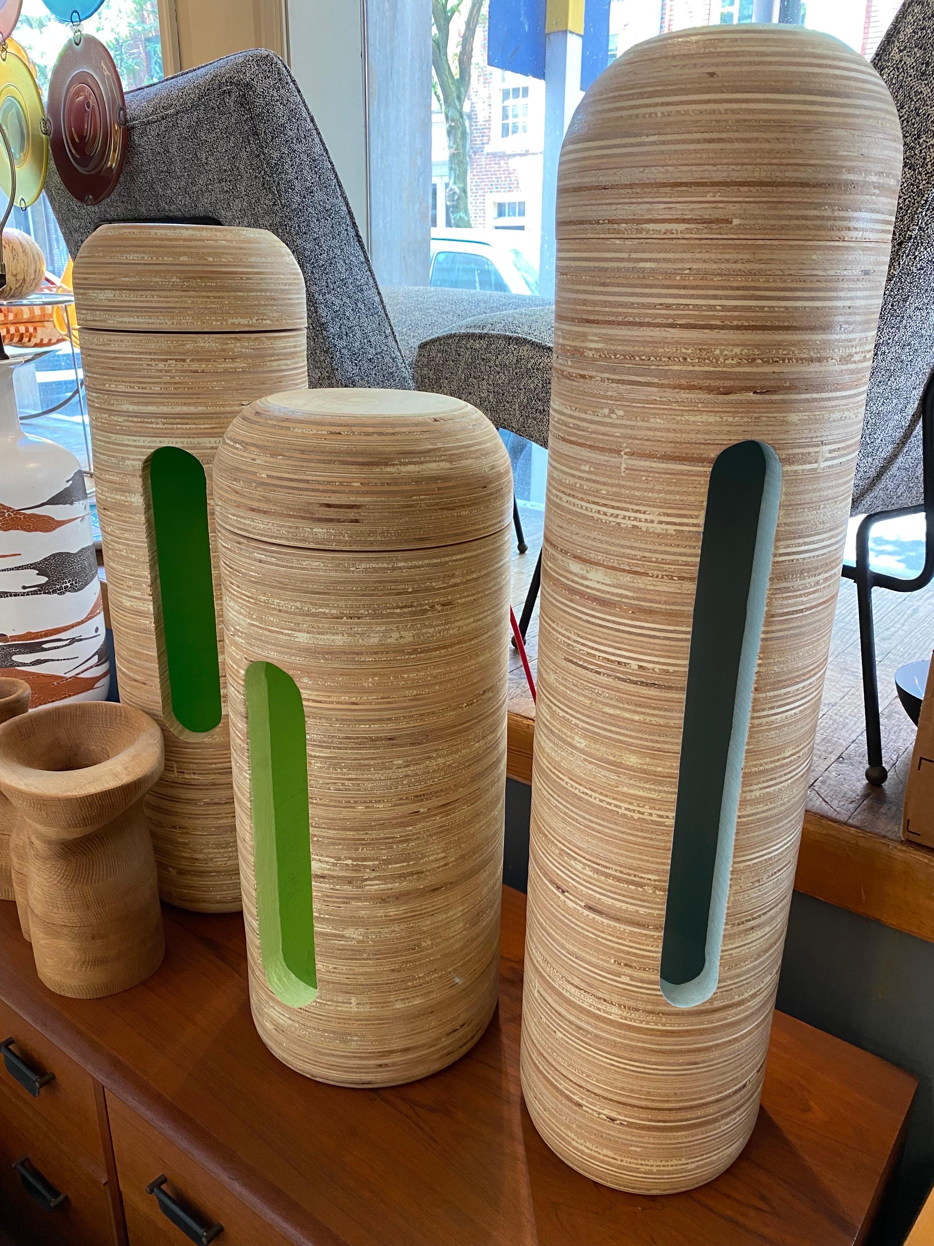 Nate Hill Totem Lamps: columnar lamps with round hole 2