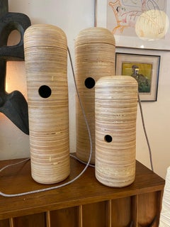Nate Hill Totem Lamps: columnar lamps with round hole