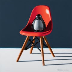 Puppy the Penguin, Red Eames Chair