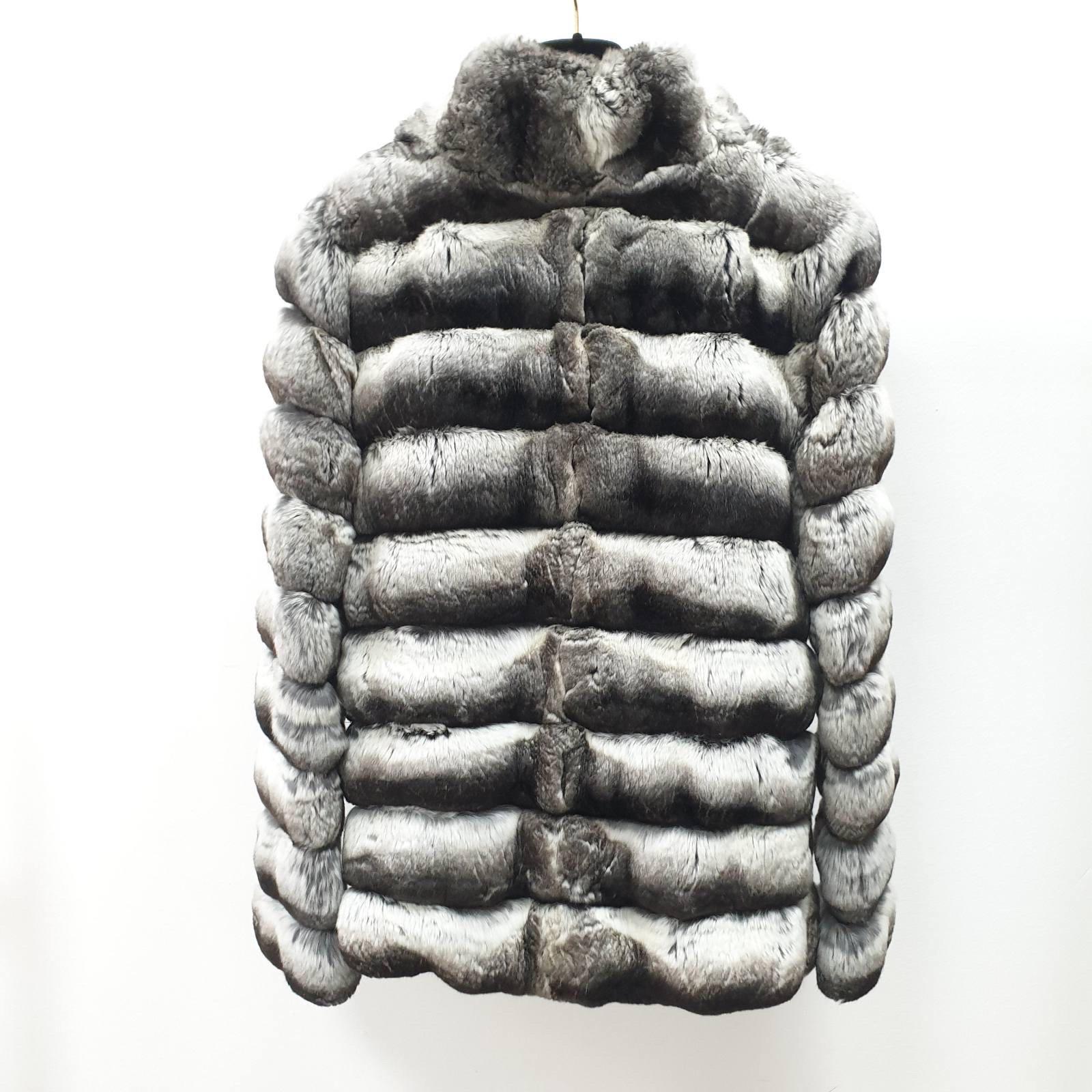 Cappotto in pelliccia di cincillà Natesse - Taglia L. in vendita 1