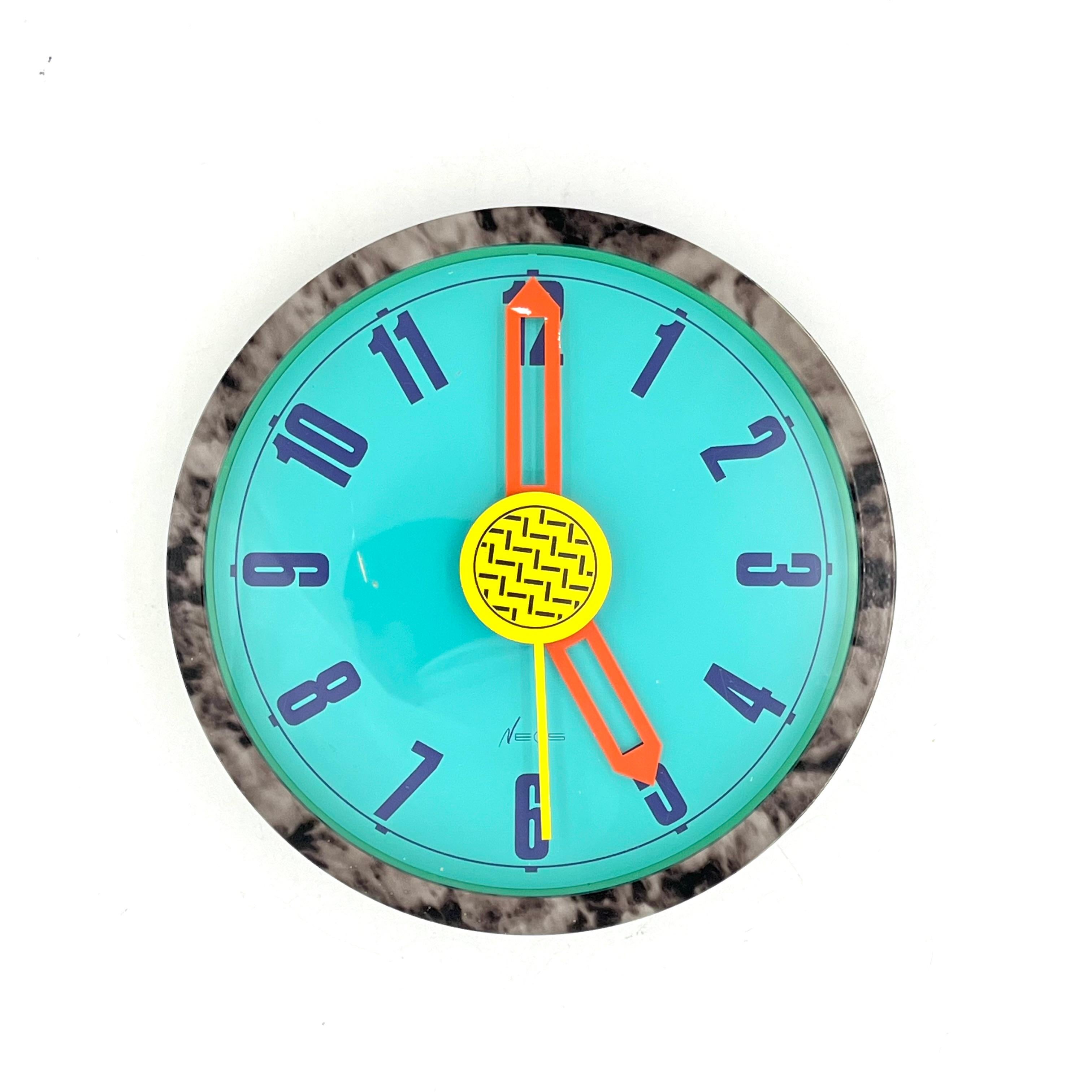 Nathalie du PASQUIER George SOWDEN Horloge murale vers 1986 Neos of Lorenz clock For Sale 3