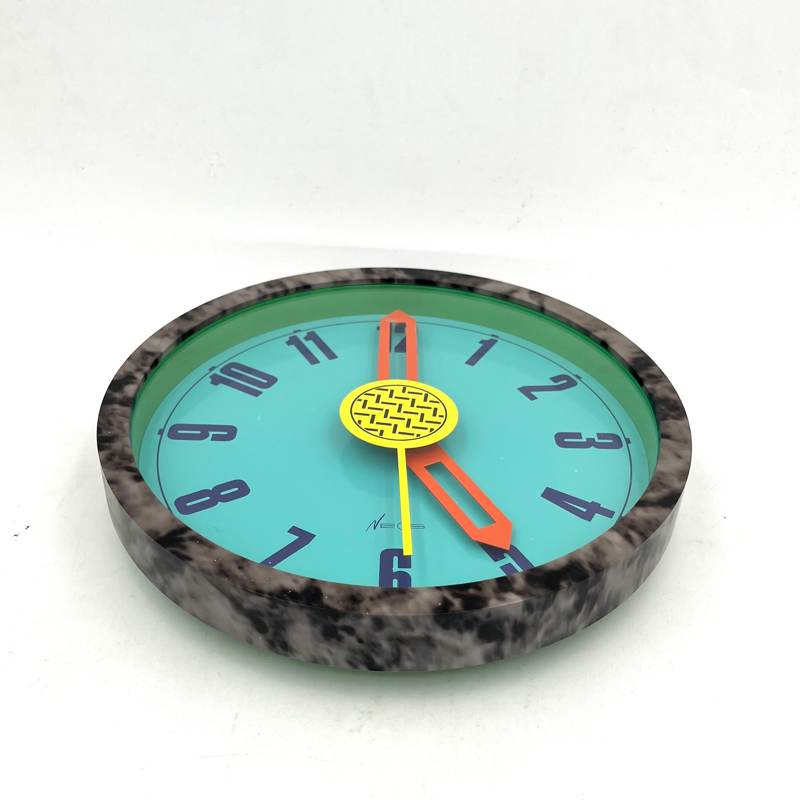 Nathalie du PASQUIER George SOWDEN Horloge murale vers 1986 Neos of Lorenz clock For Sale 4
