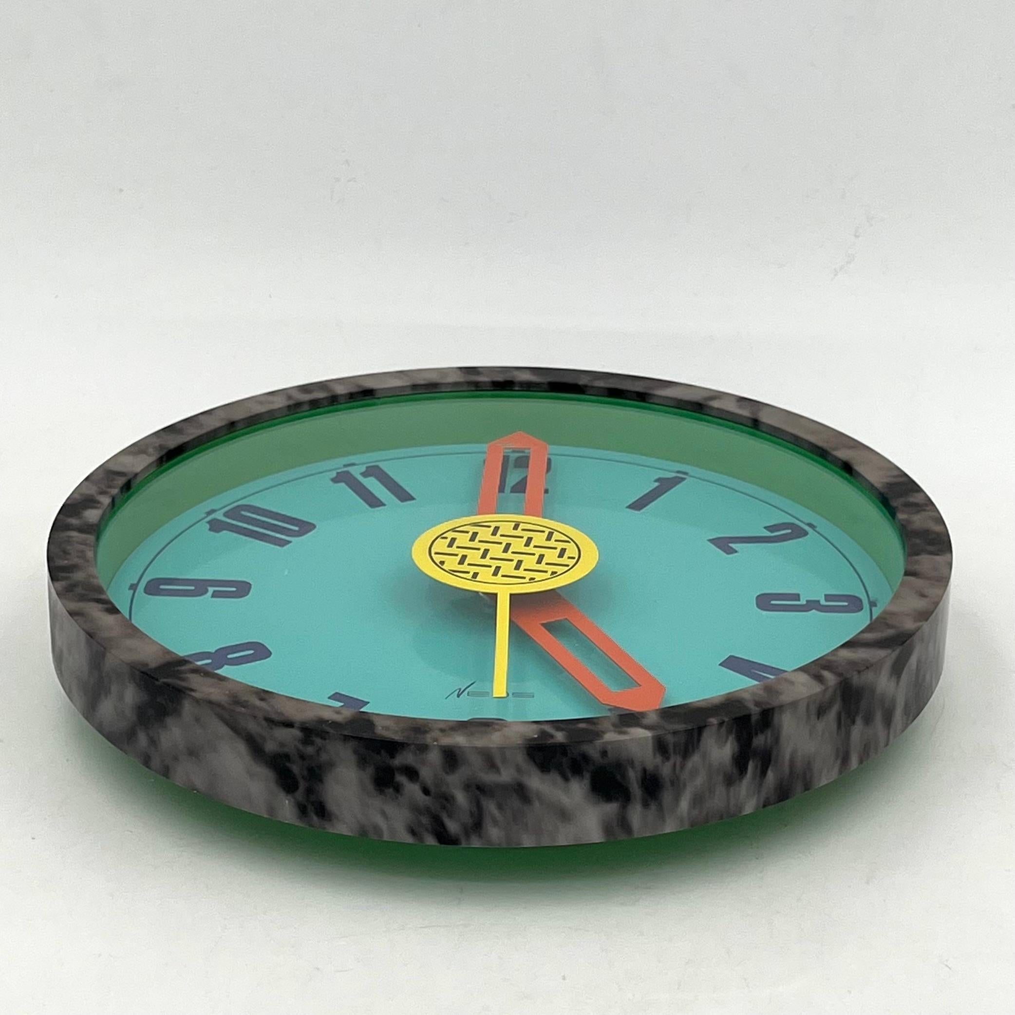 Nathalie du PASQUIER George SOWDEN Horloge murale vers 1986 Neos of Lorenz clock For Sale 5