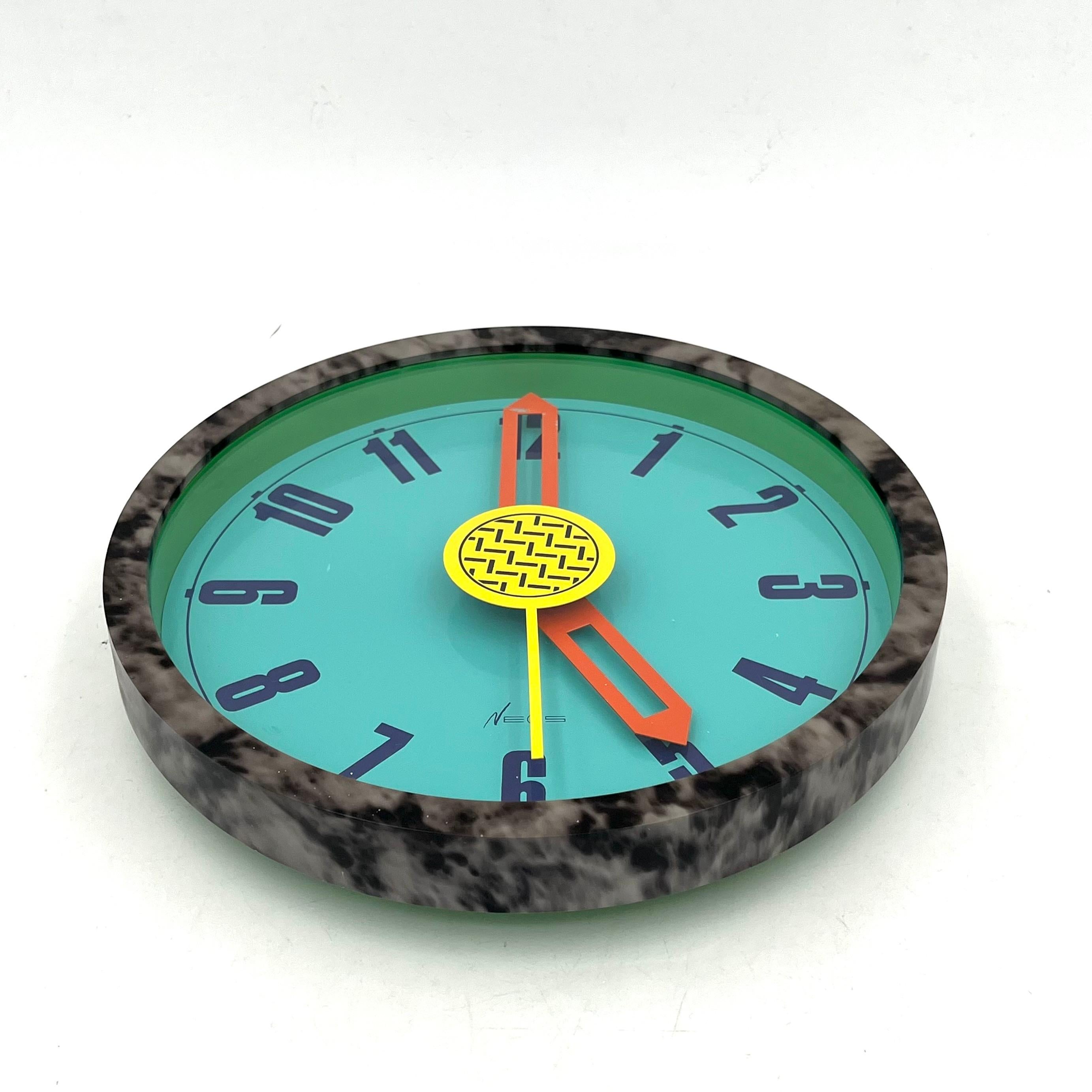 Nathalie du PASQUIER George SOWDEN Horloge murale vers 1986 Neos of Lorenz clock For Sale 6