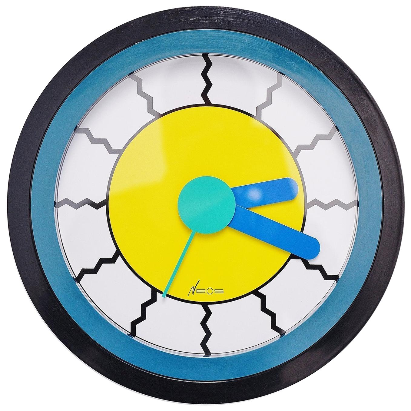 Nathalie du Pasquier George Sowden Neos Clock Italy 1988 Blue