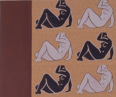 French artist, "Bonjour Maillol 3" , ink on paper and acrylic paint