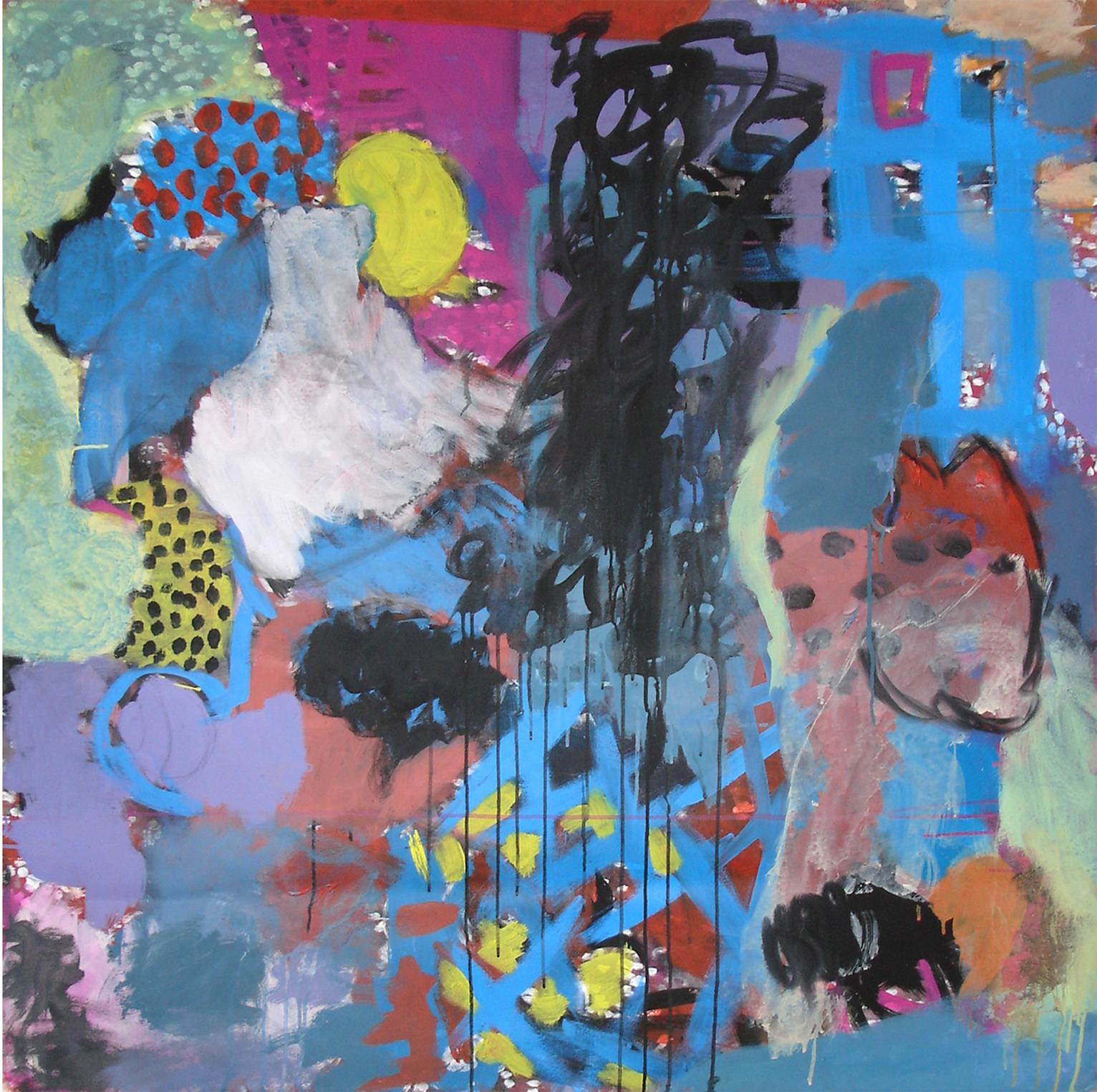 Abstract Painting de Nathalie Fontenoy  - Artista francés " Dragon Savant" Dragón sabio, Pintura acrílica sobre lienzo