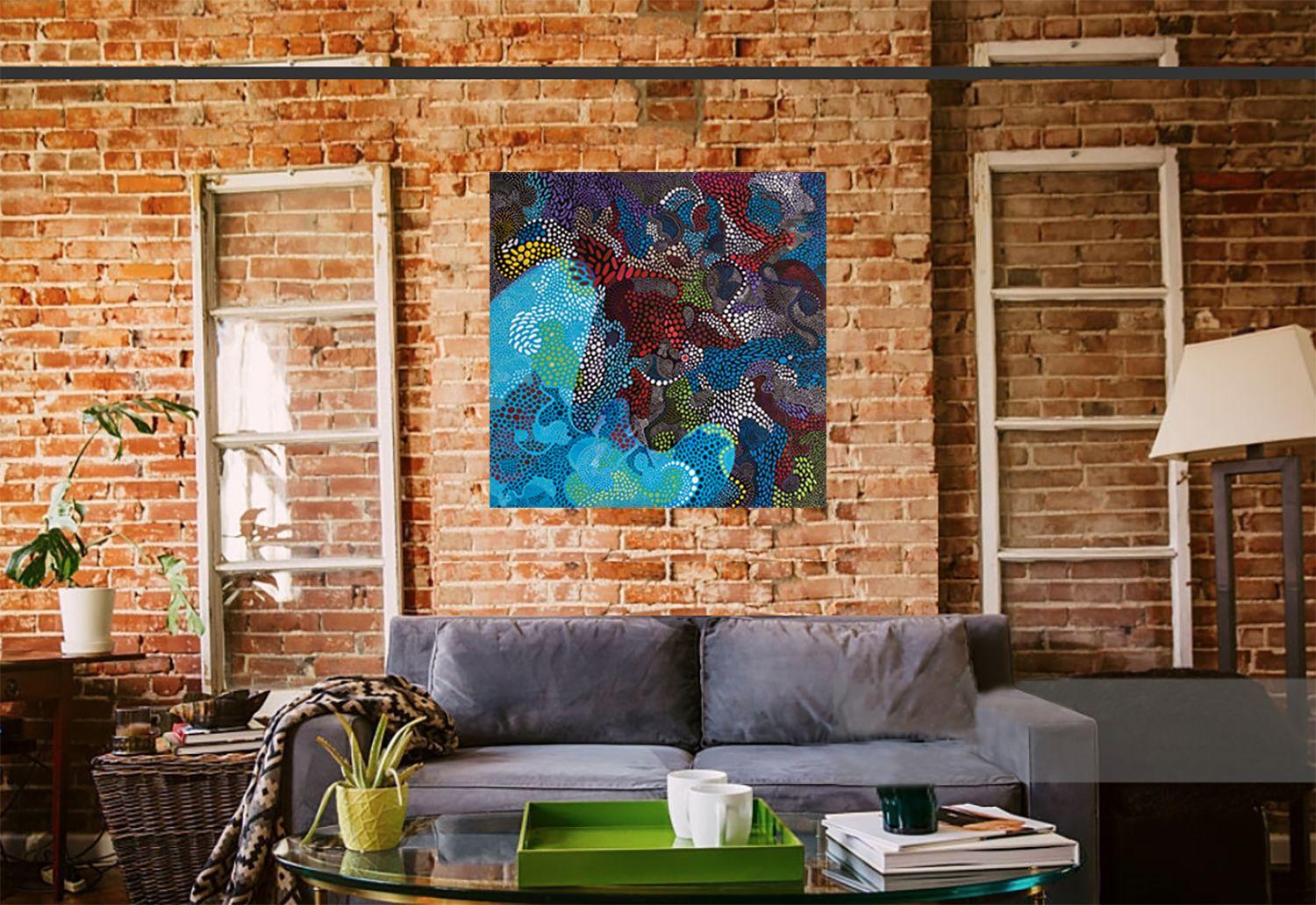 Beethoven, Pittura, Olio su tela - Painting Astratto di Nathalie Gribinski