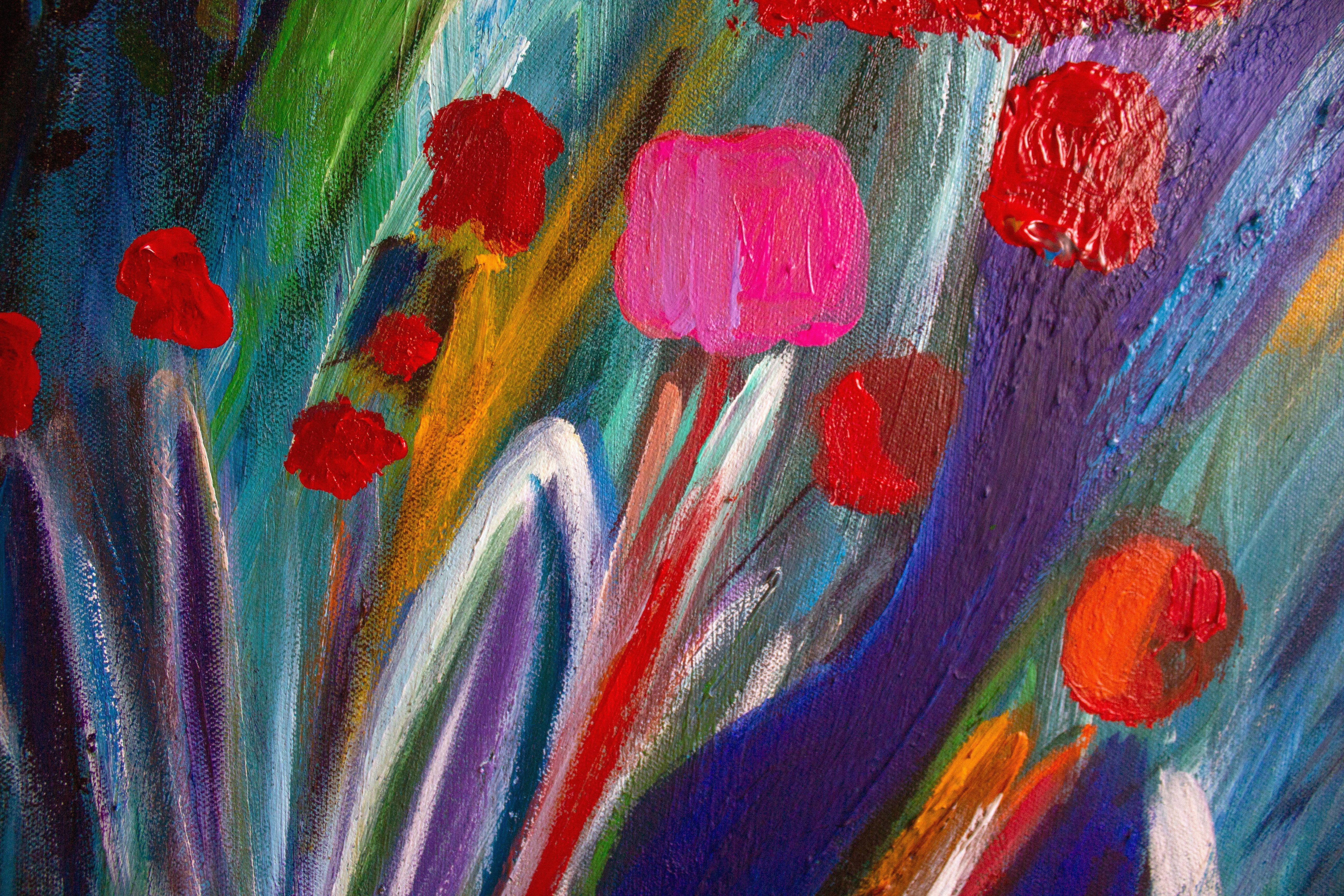 Infanzia Due, Pittura, Acrilico su tela - Painting Astratto di Nathalie Gribinski