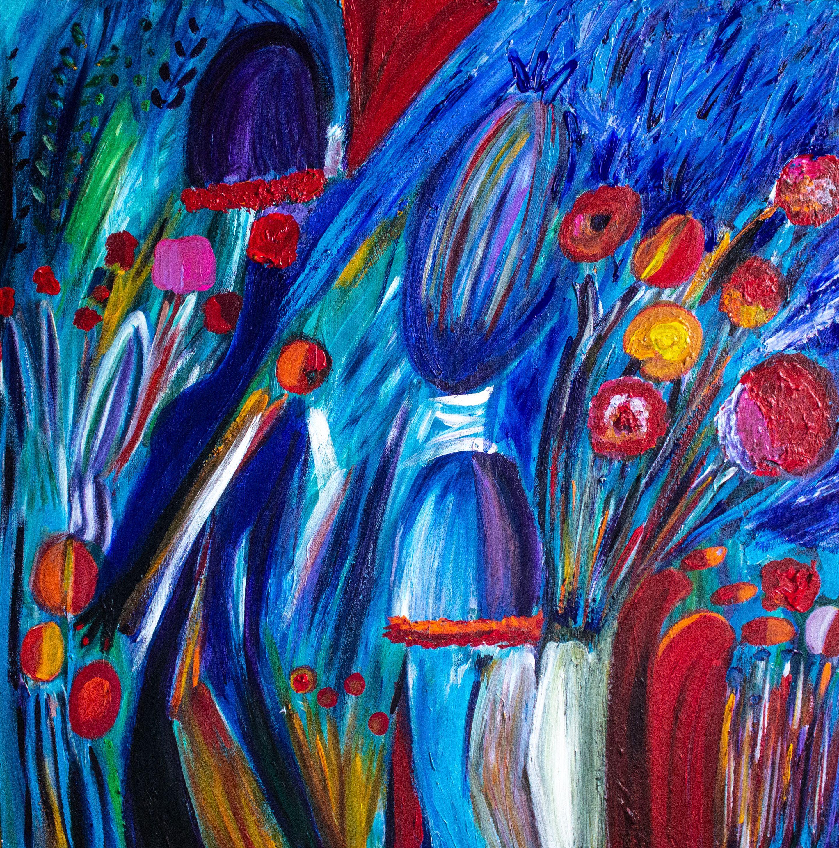 Abstract Painting di Nathalie Gribinski - Infanzia Due, Pittura, Acrilico su tela