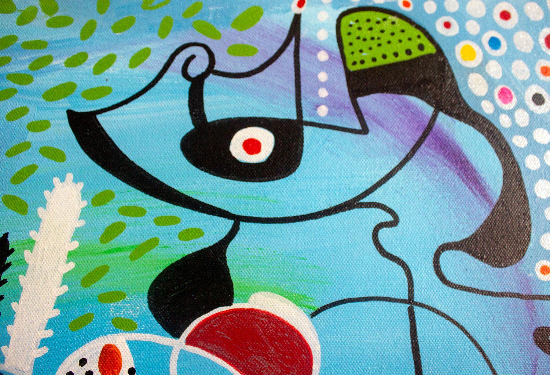 Aquilone pazzo, Pittura, Olio su tela - Painting Surrealismo di Nathalie Gribinski