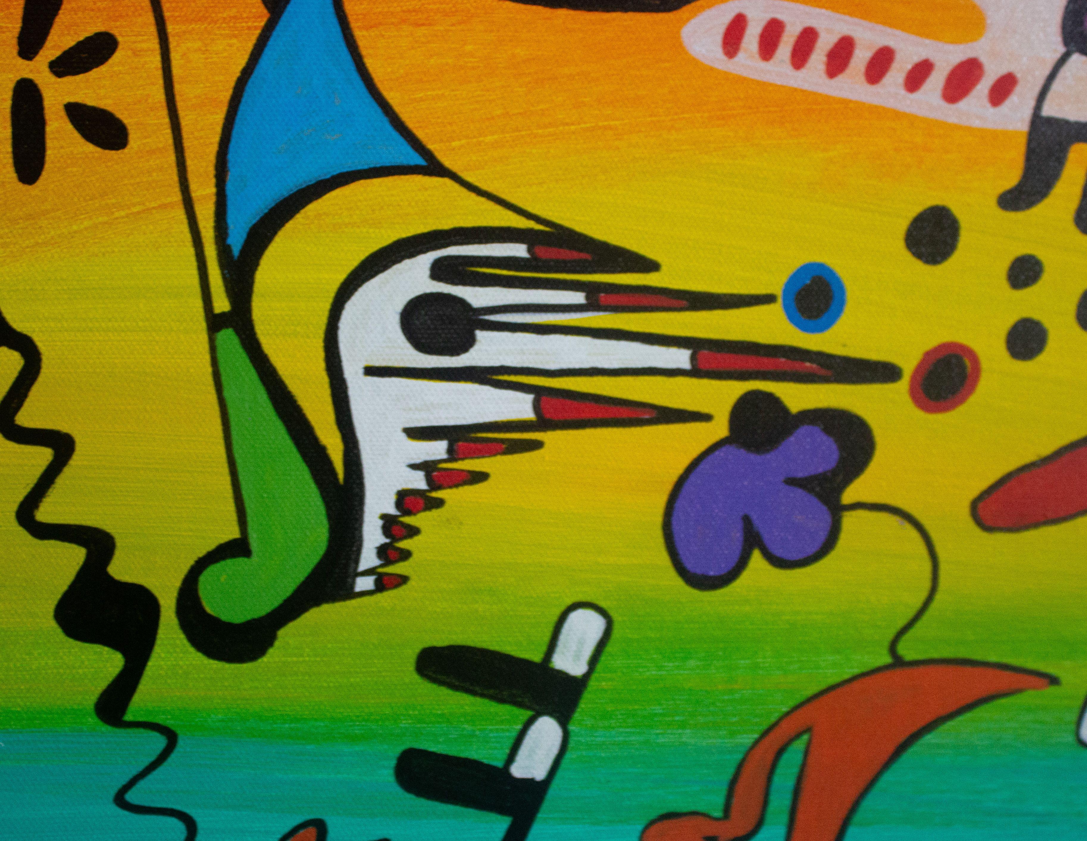 Bambini che giocano, Pittura, Olio su tela - Painting Surrealismo di Nathalie Gribinski