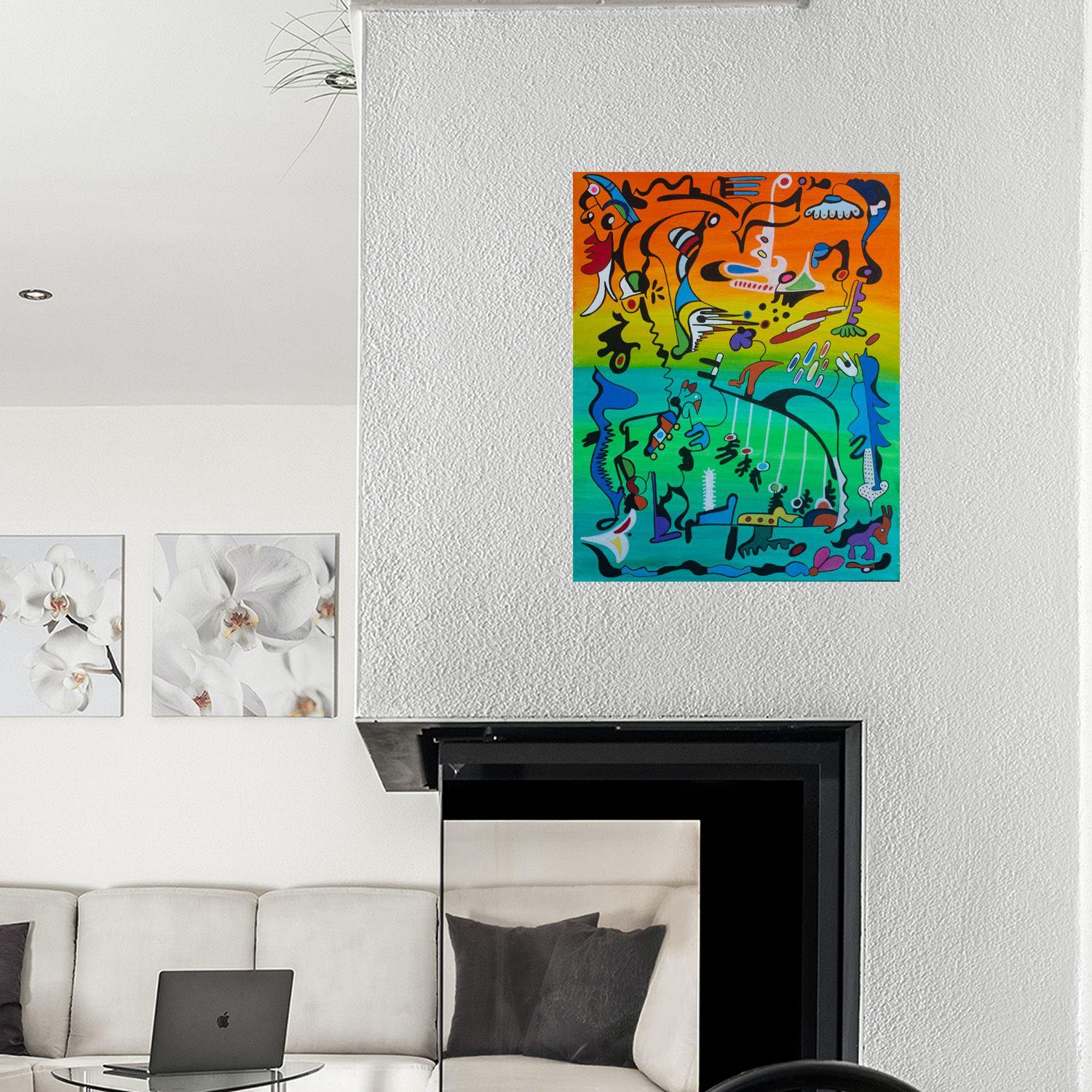 Bambini che giocano, Pittura, Olio su tela in vendita 2