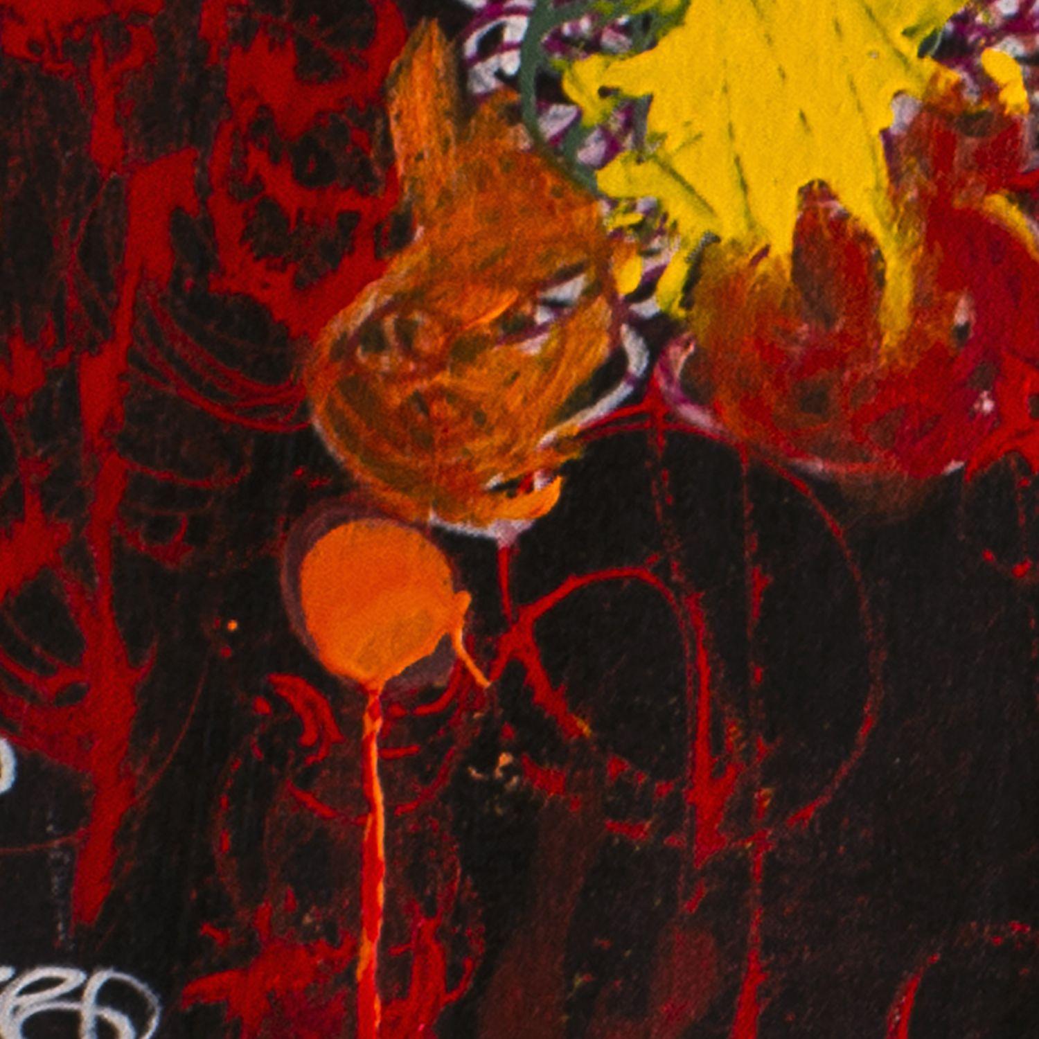 Orange moon, Painting, Acrylic on Canvas 1