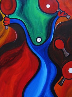 Feast Ping Pong Feast, peinture, acrylique sur toile