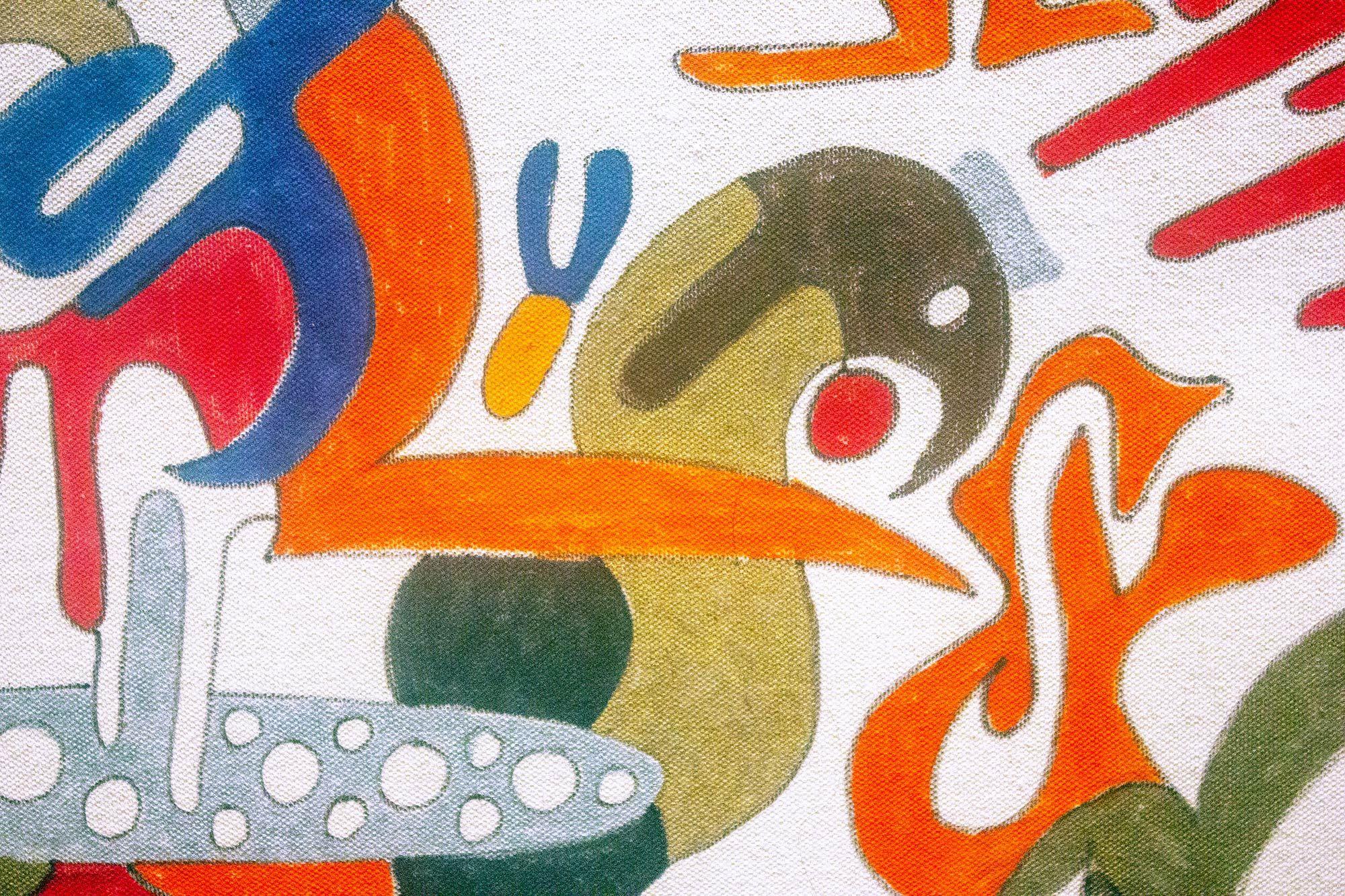 Principessa con le corna, Pittura, Olio su tela - Painting Astratto di Nathalie Gribinski