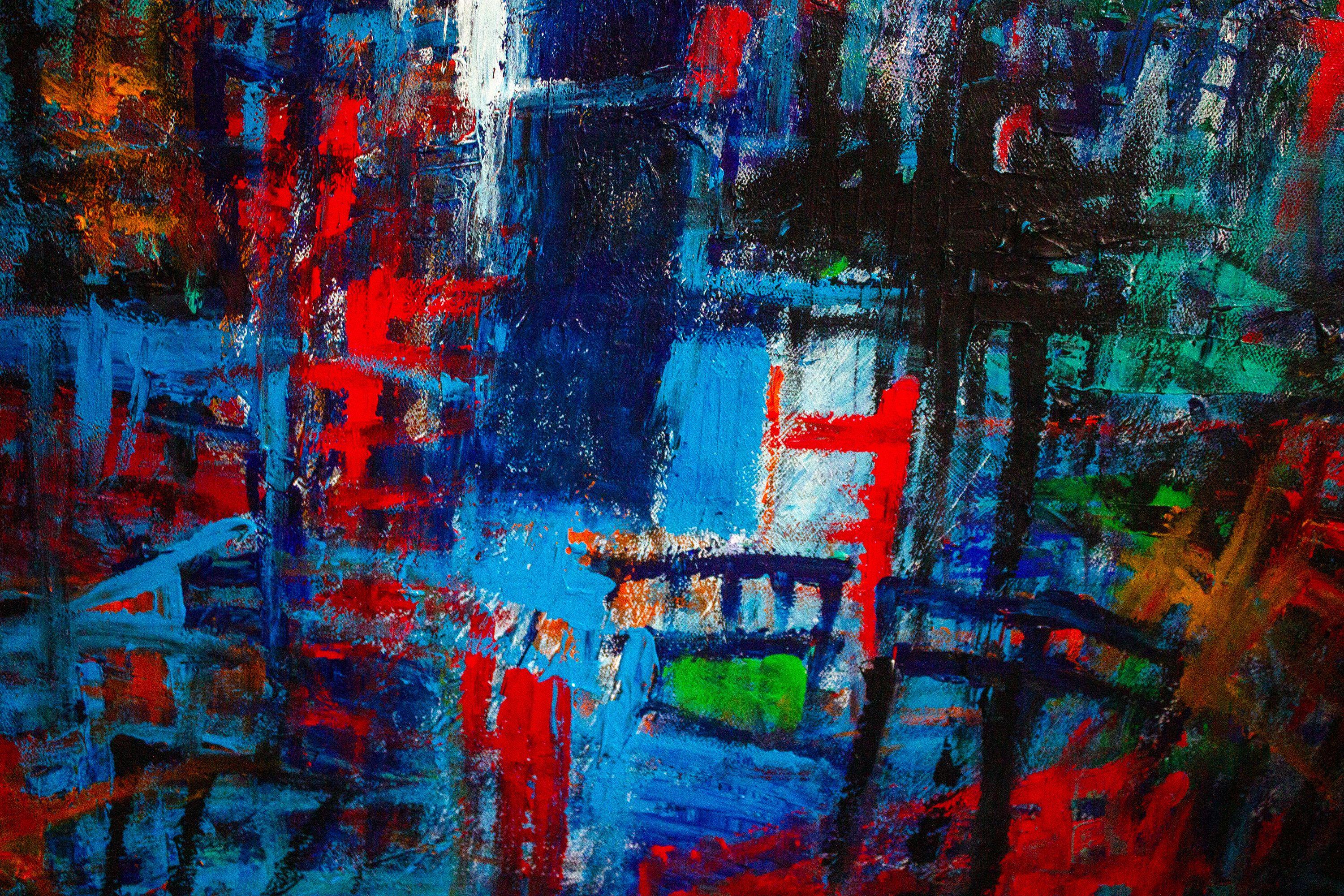 En este vibrante tapiz de color, he volcado mi alma en la creación de una dinámica expresión abstracta. Con atrevidos trazos acrílicos, el rico caos de la vida y la belleza ordenada se funden. Mi paleta rebosa energía y emoción, reflejando el