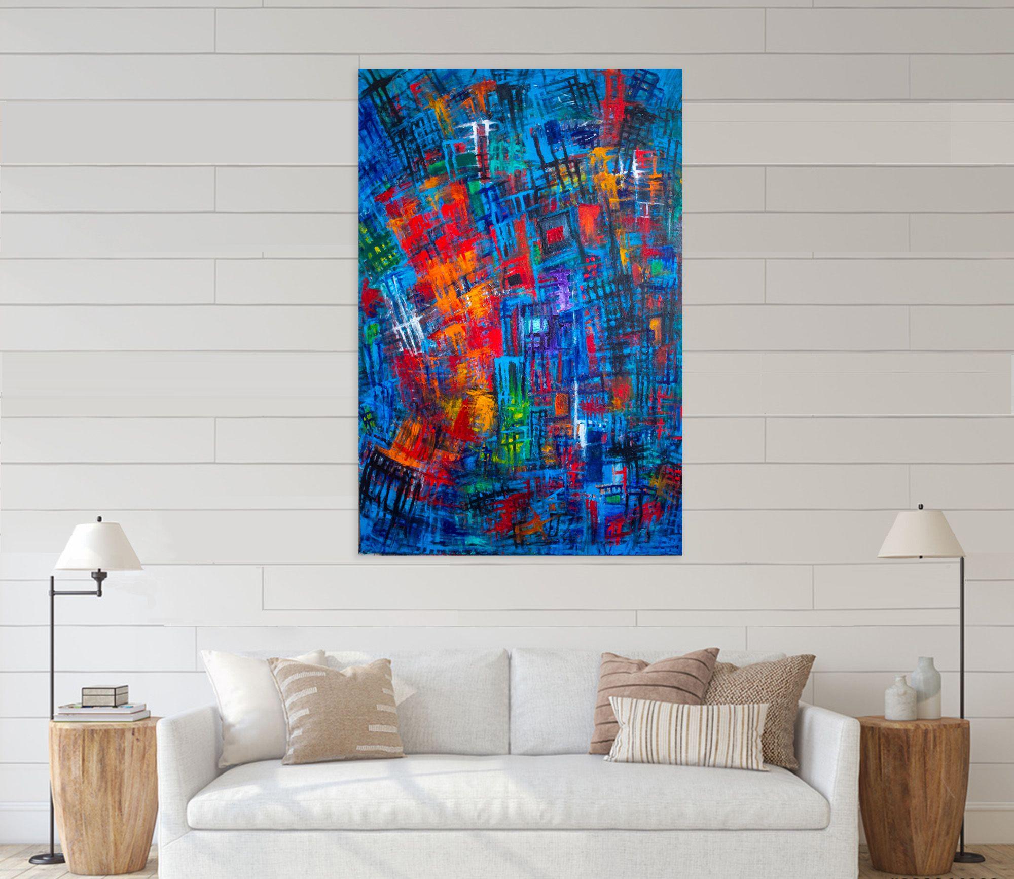 Puesta de sol en la Torre Willis, Pintura, Acrílico sobre lienzo en venta 2