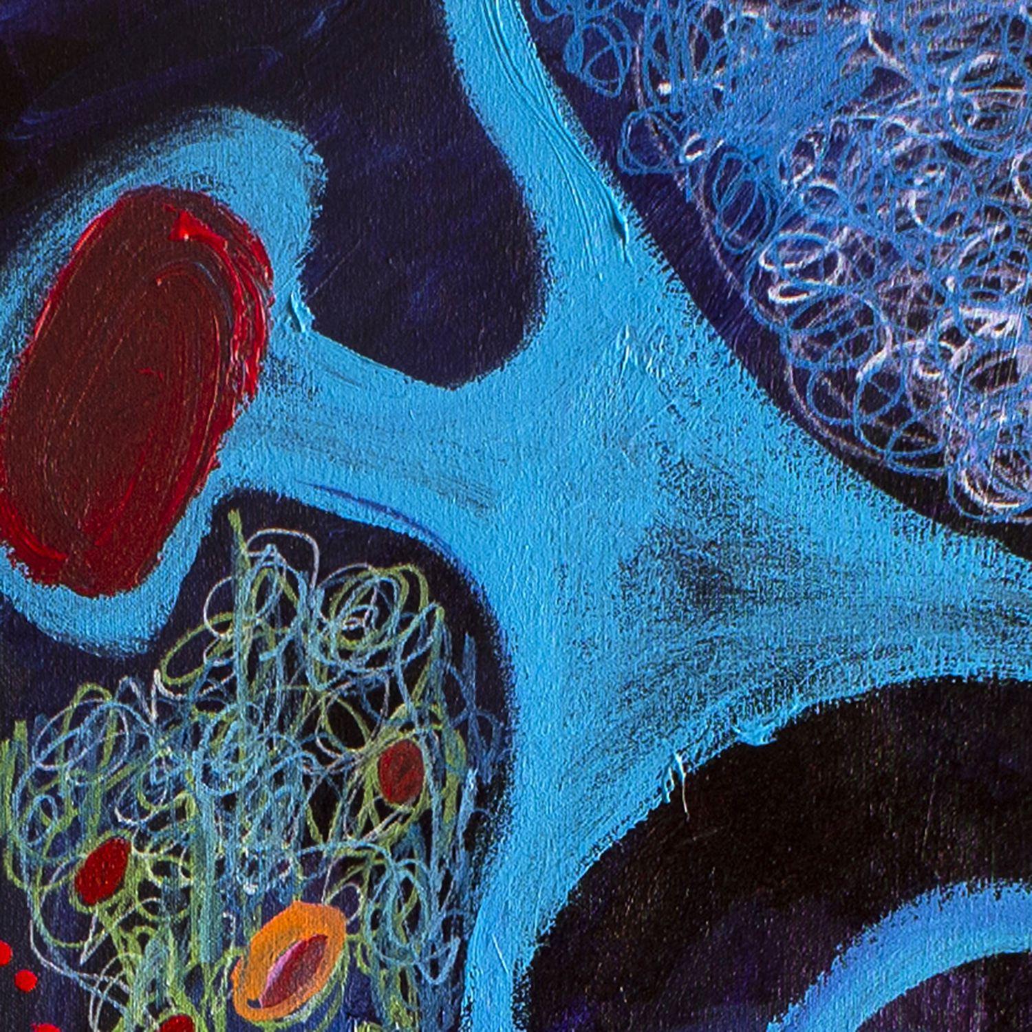 Il piccolo principe, Pittura, Acrilico su tela - Abstract Painting Nero di Nathalie Gribinski