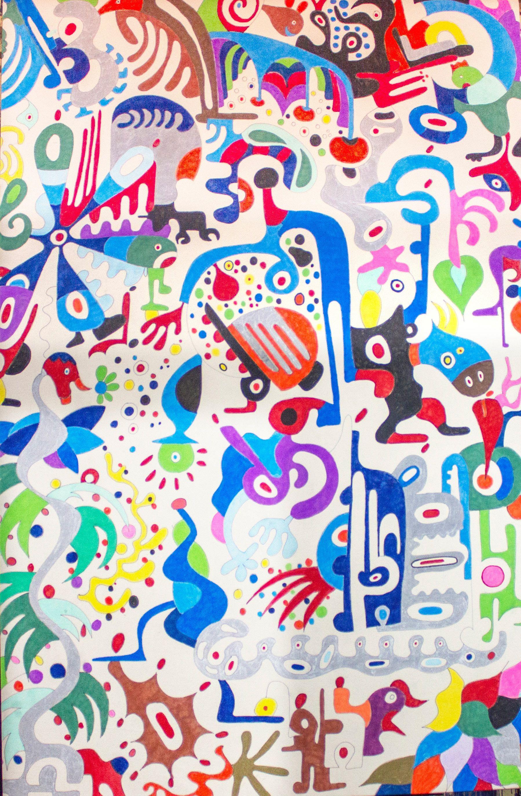 Abstract Painting di Nathalie Gribinski - Il teatro dei sogni, Pittura, Olio su tela