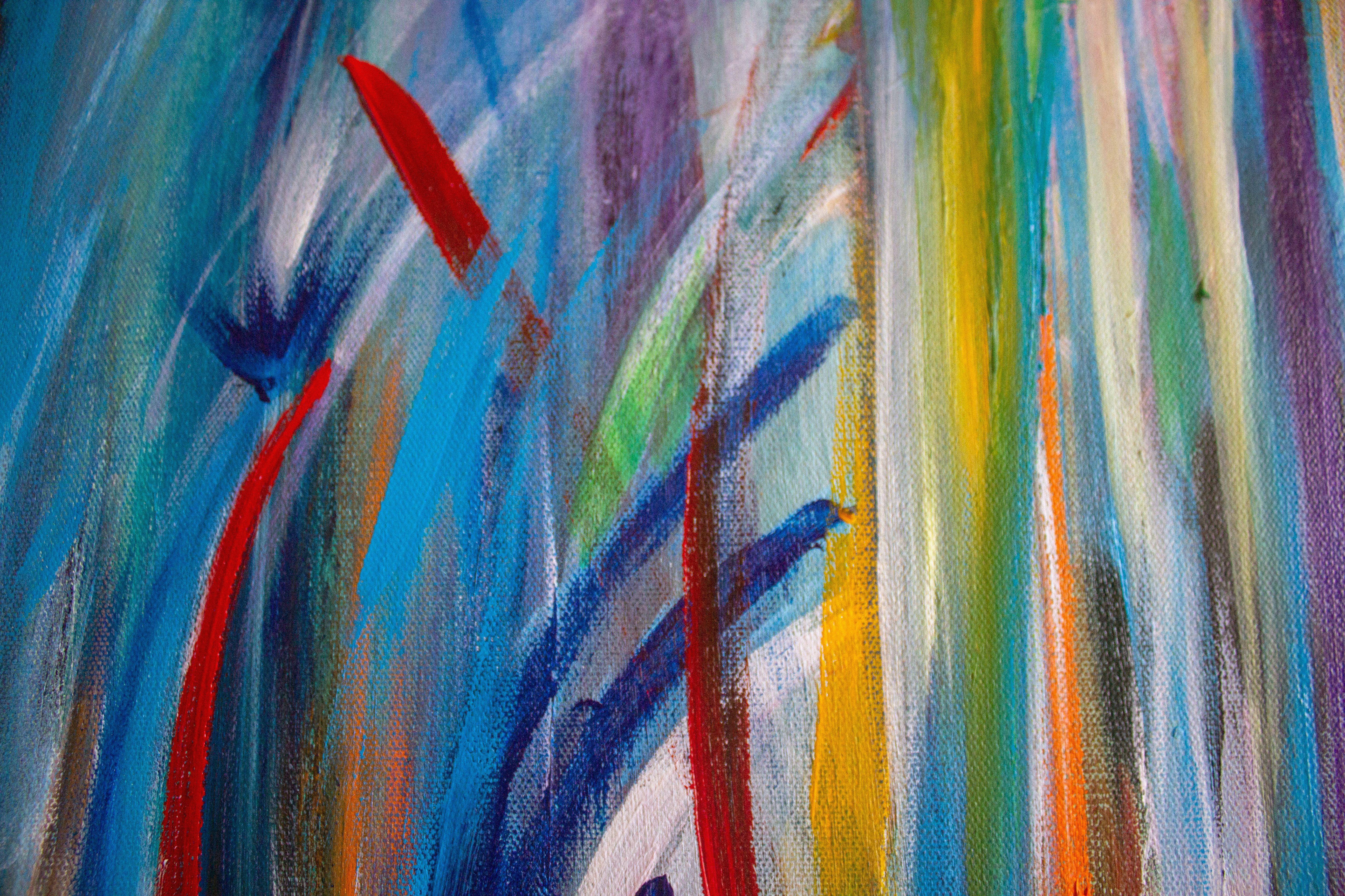 working the Line, Painting, Acrylic on Canvas For Sale 1