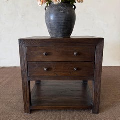 Nathalie II 2 Drawer Reclaimed Elm Nightstand 26″ – Walnut