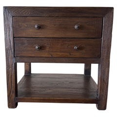 Nathalie II 2 Drawer Reclaimed Elm Nightstand 26″ – Walnut