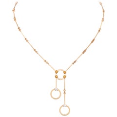 Nathalie Jean 0.20 Carat Diamond 0.41 Carat Citrine 18 Karat Gold Drop Necklace