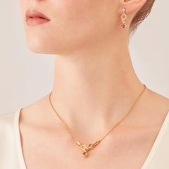 Nathalie Jean Ohrhänger mit 0,21 Karat Diamant, Turmalin, Karneol in Gold