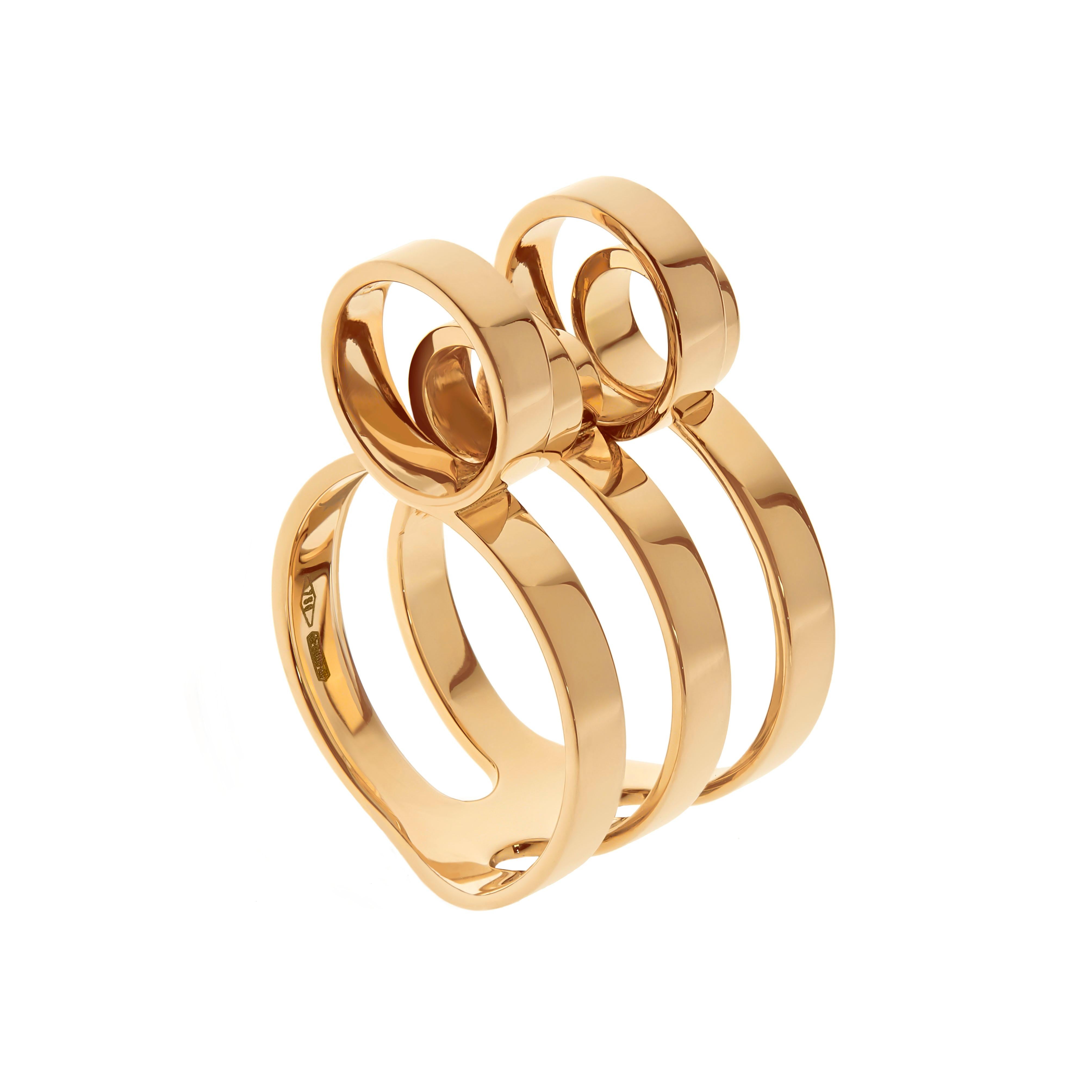Nathalie Jean 18 Karat Gold Contemporary Sculpture Cocktail Ring In New Condition For Sale In Milan, Lombardia