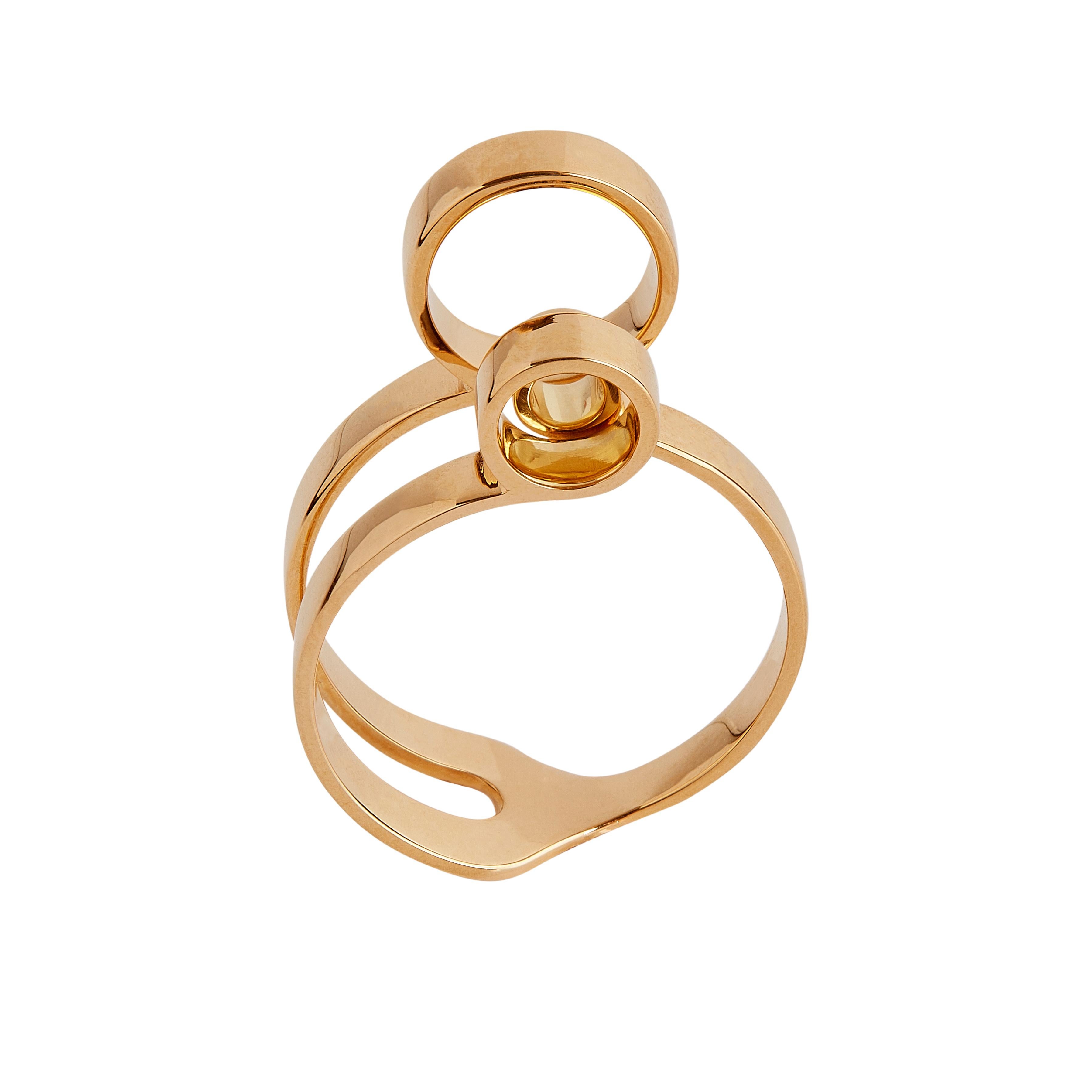 Nathalie Jean 18 Karat Gold Contemporary Sculpture Cocktail Ring In New Condition For Sale In Milan, Lombardia