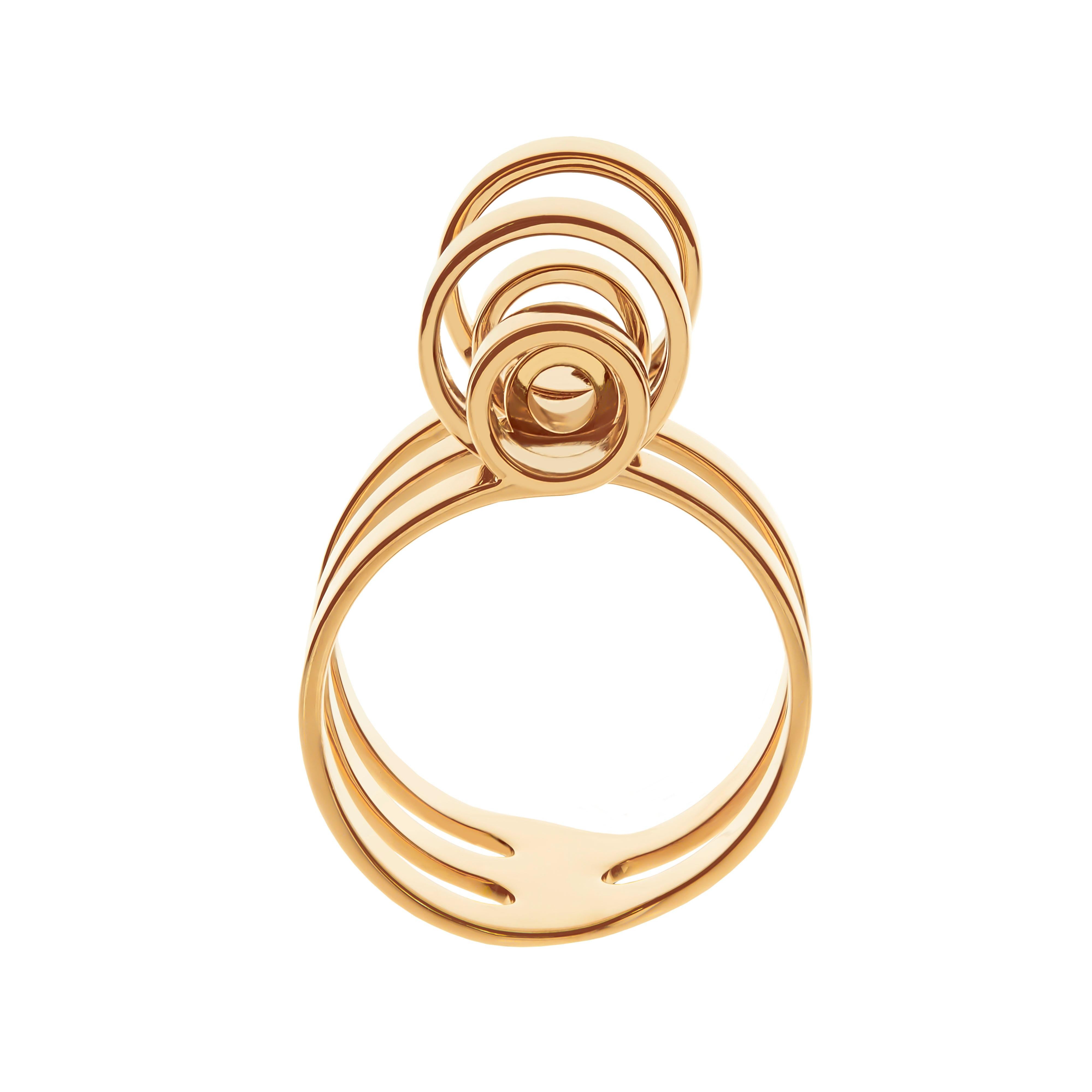 Nathalie Jean 18 Karat Gold Contemporary Sculpture Cocktail Ring For Sale 3