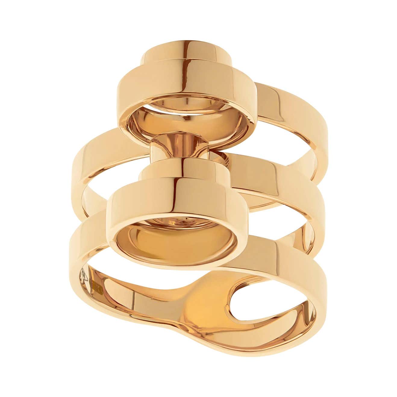 Nathalie Jean 18 Karat Gold Contemporary Sculpture Cocktail Ring For ...