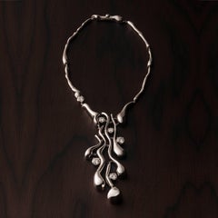 Nathalie Jean 8.46ct Lotus&Honey Diamond2 RhodiumPlated Sterling Silver Necklace