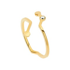 Nathalie Jean Contemporary 0.018 Carat Diamond 18 Karat Yellow Gold Ring