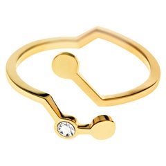 Nathalie Jean Contemporary 0.018 Carat Diamond 18 Karat Yellow Gold Ring