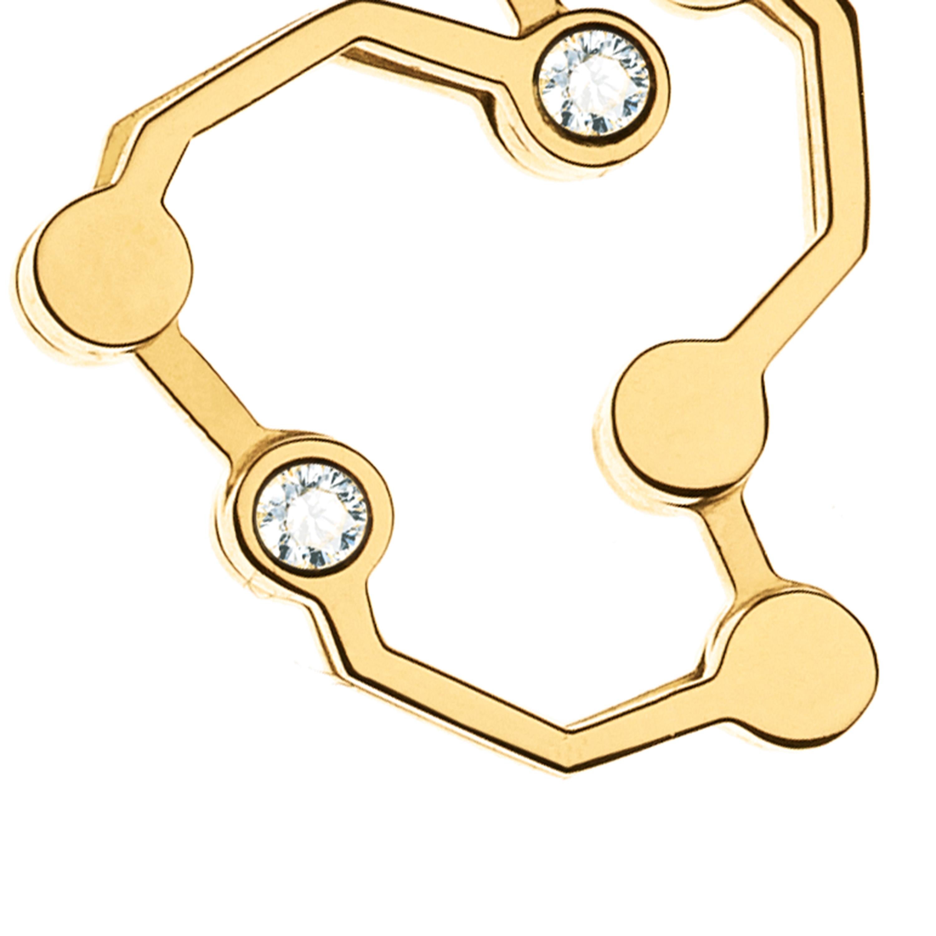 Nathalie Jean Contemporary 0.144 Carat Diamond 18 Karat Gold Articulated Ring 1