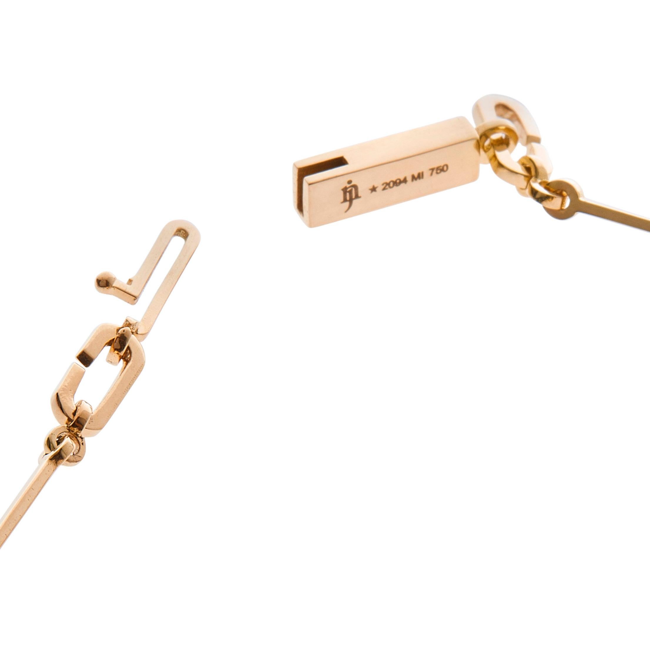 Nathalie Jean Contemporary 0.20 Carat Diamond 18kt Gold Drop Link Chain Bracelet For Sale 1