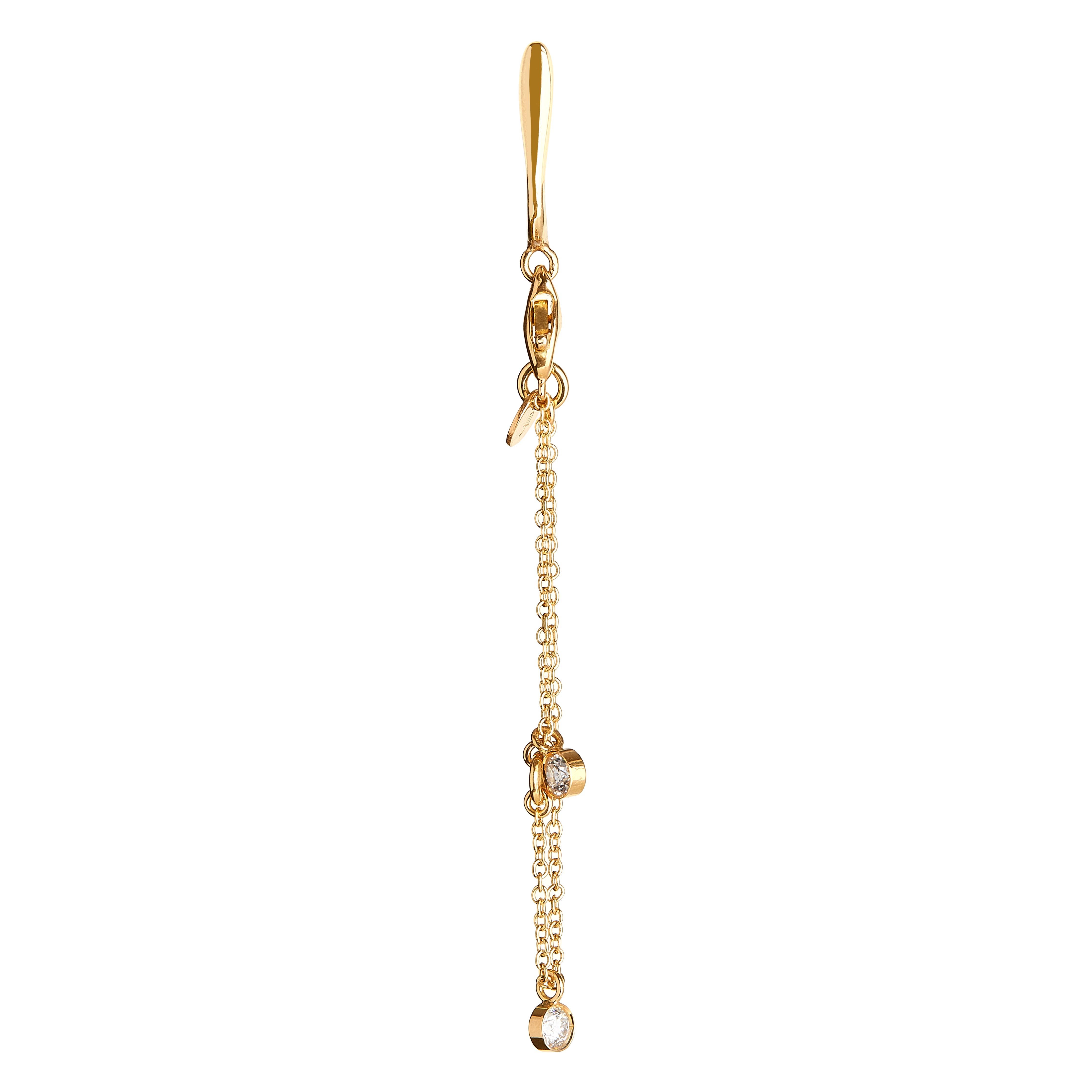 Women's or Men's Nathalie Jean Contemporary 0.22 Carat Diamond Gold Pendant Drop Earring For Sale
