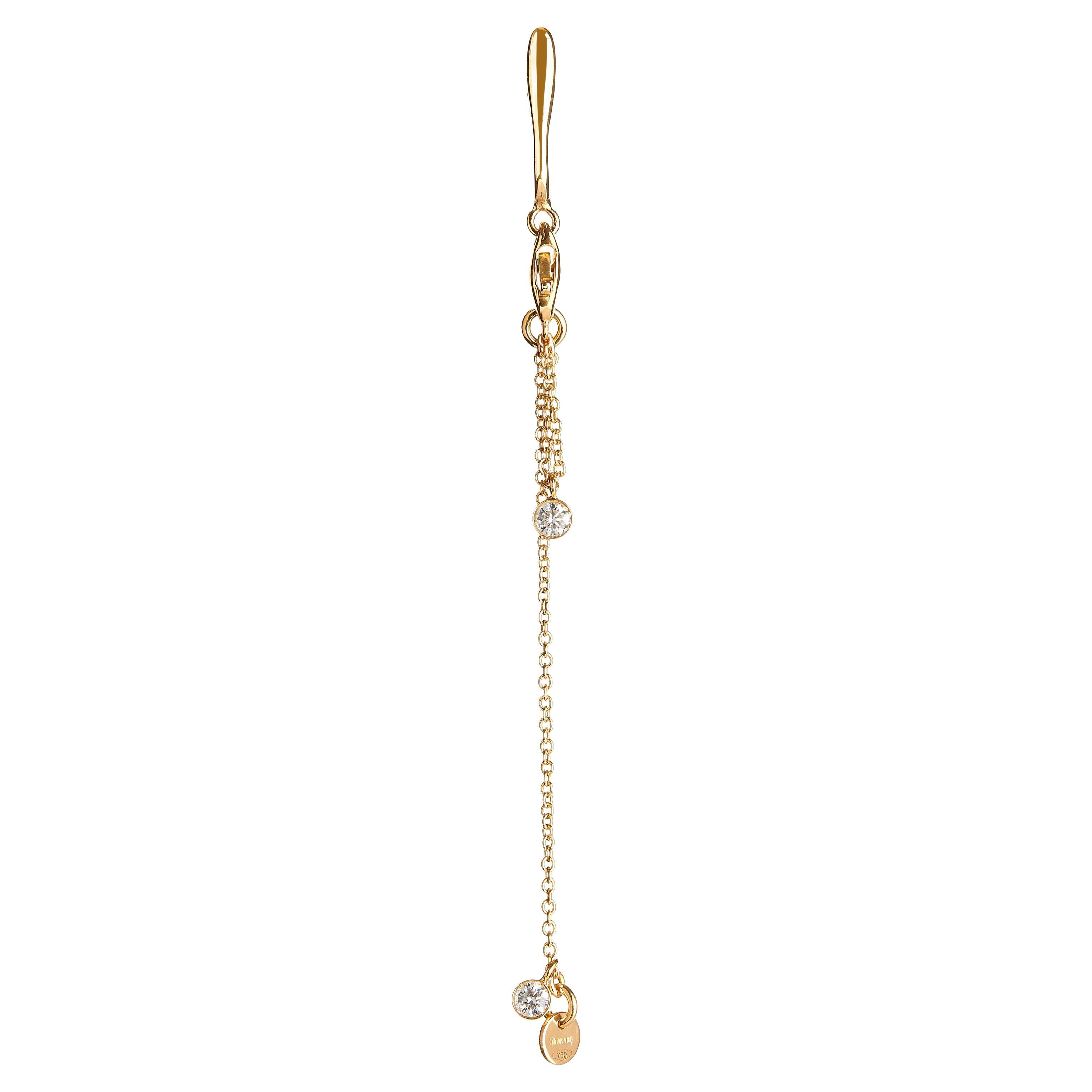 Nathalie Jean Contemporary 0.22 Carat Diamond Gold Pendant Drop Earring For Sale
