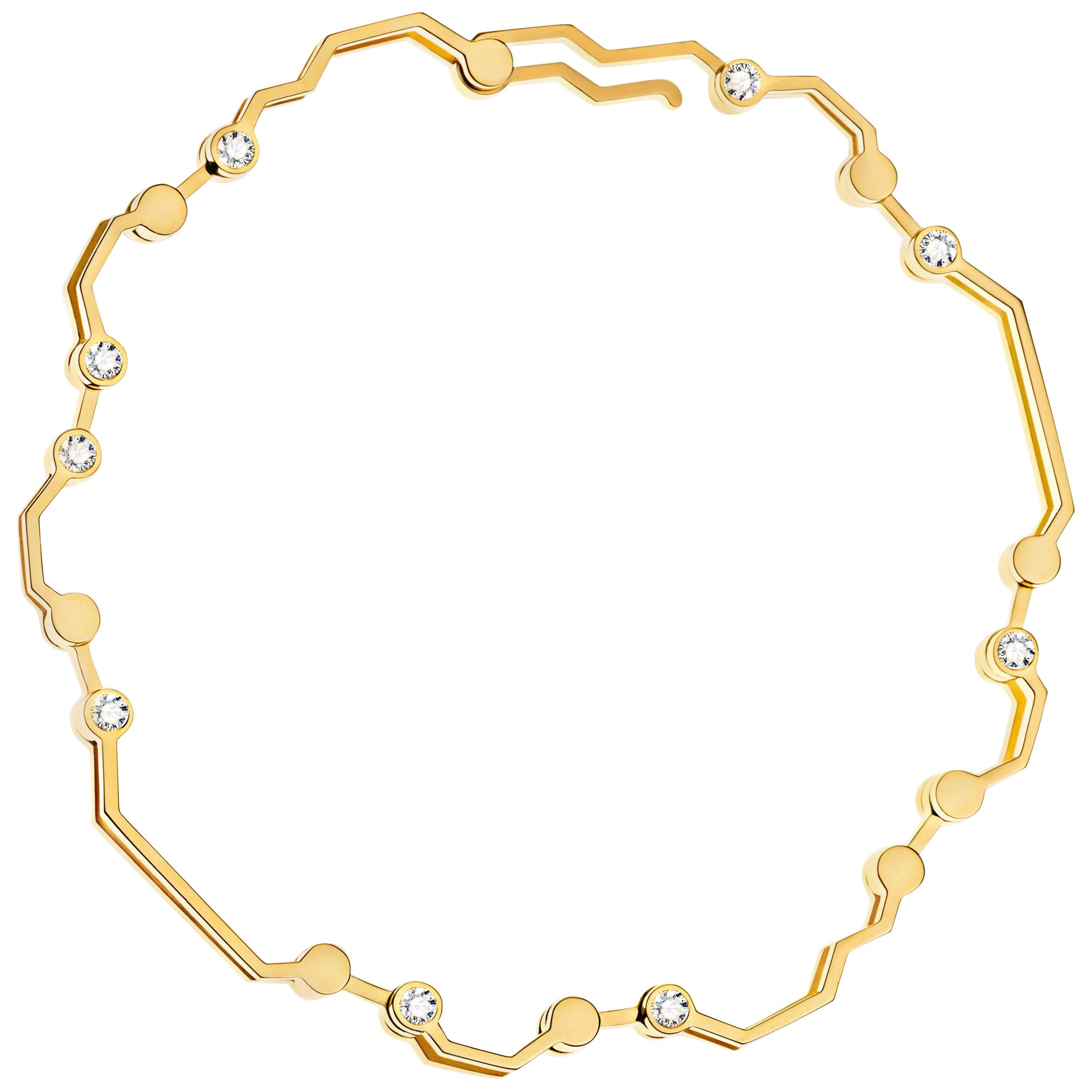 Nathalie Jean Contemporary 0.324 Carat Diamond Gold Articulated Link Bracelet