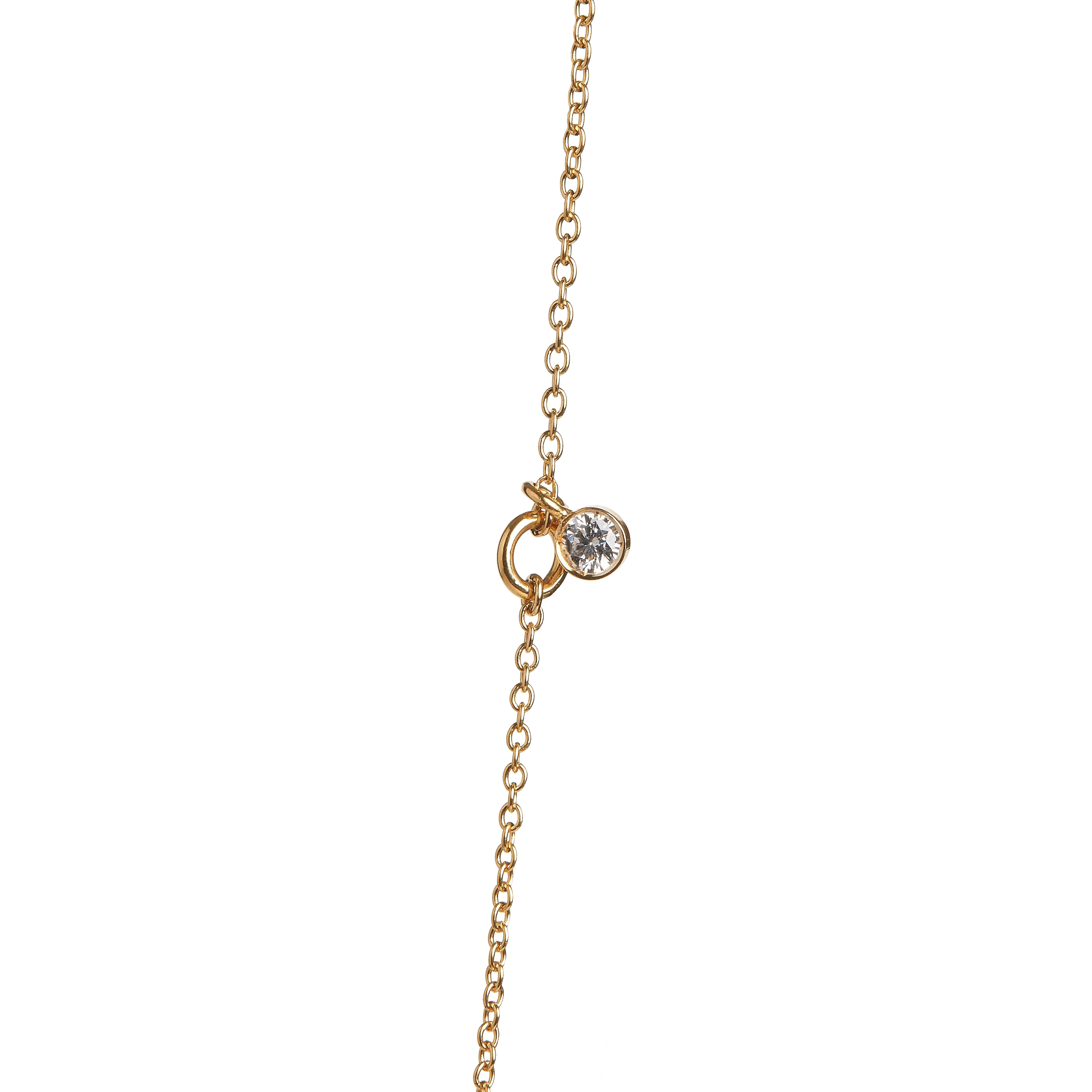 Nathalie Jean Contemporary 0.33 Carat Diamond Gold Pendant Chain Necklace For Sale 5