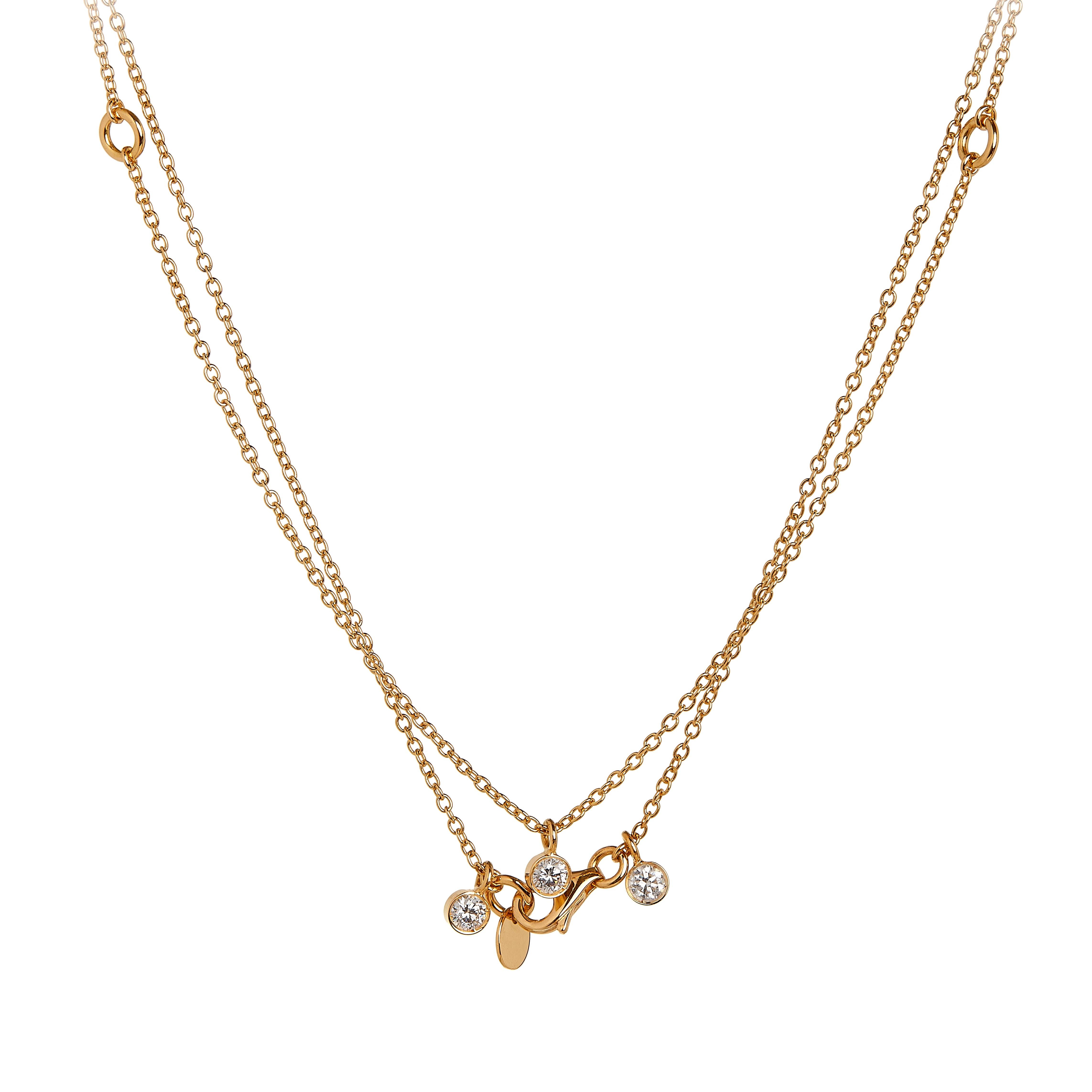 Nathalie Jean Contemporary 0.33 Carat Diamond Gold Pendant Chain Necklace For Sale 8