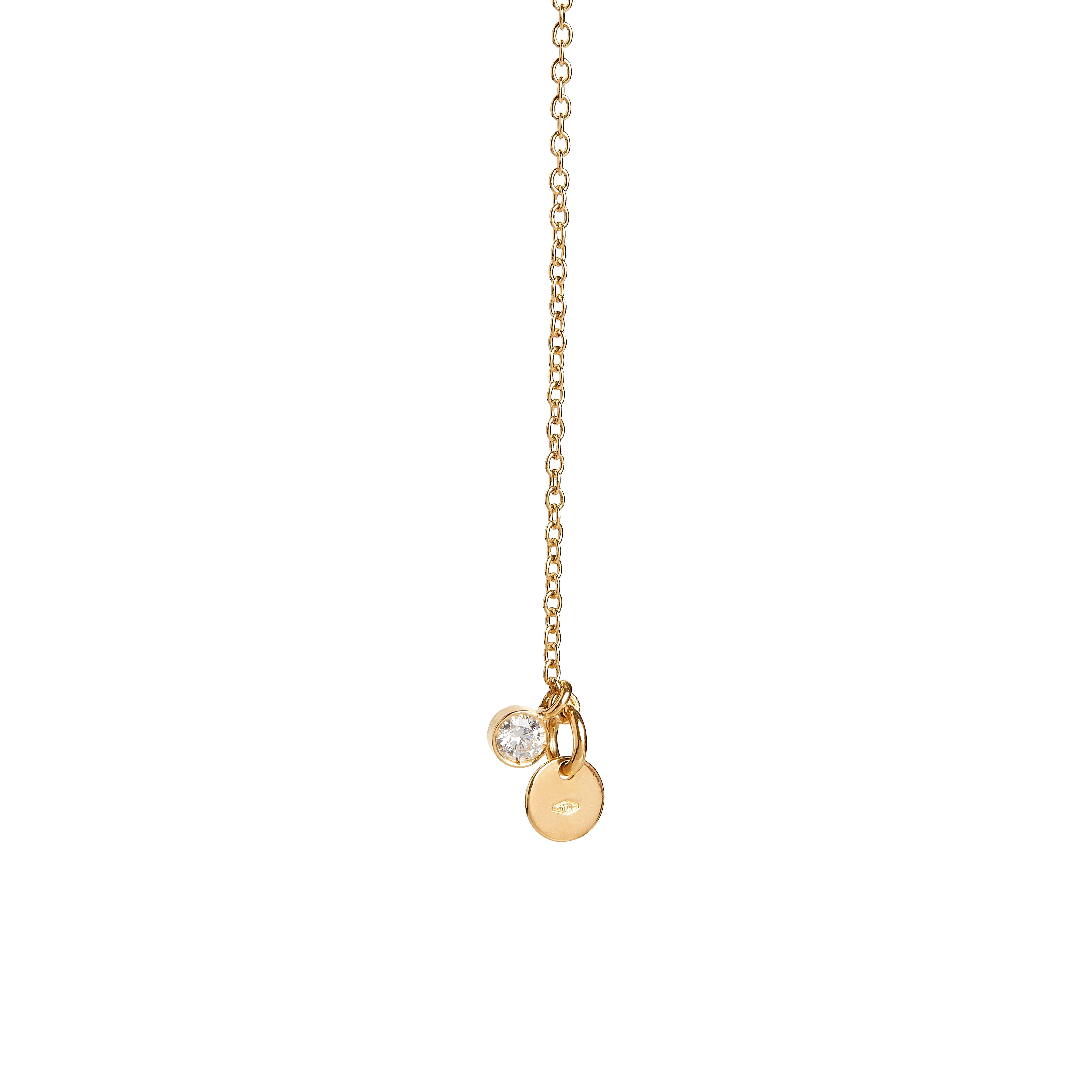 Women's or Men's Nathalie Jean Contemporary 0.33 Carat Diamond Gold Pendant Chain Necklace For Sale