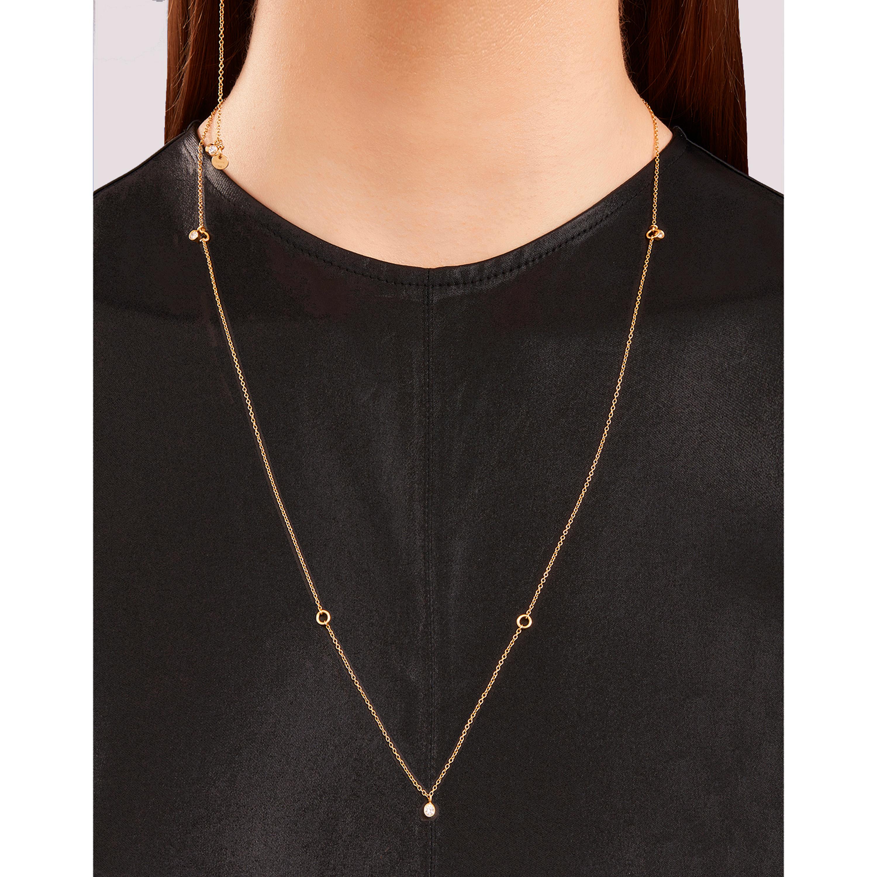 Nathalie Jean Contemporary 0.33 Carat Diamond Gold Pendant Chain Necklace For Sale 2