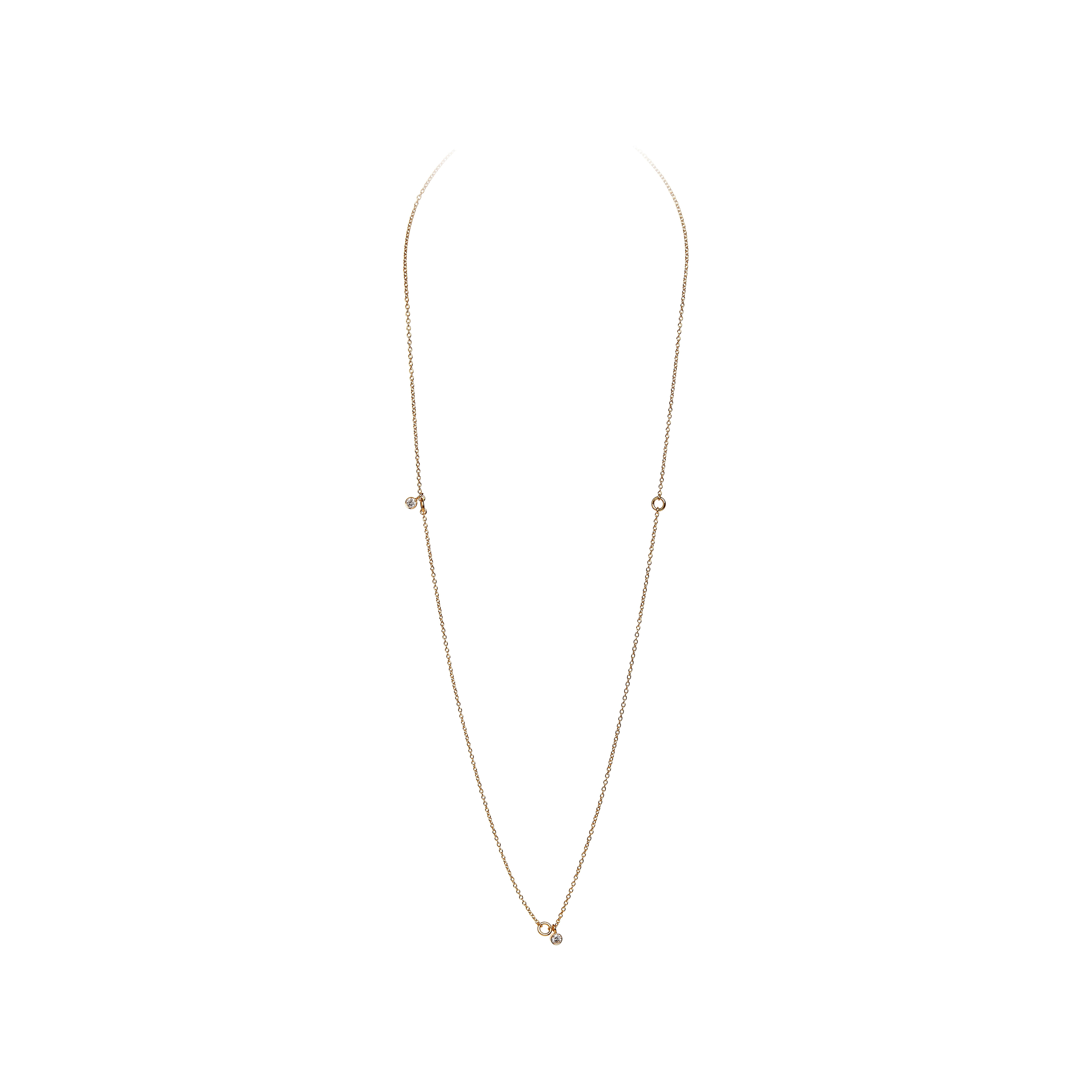 Nathalie Jean Contemporary 0.33 Carat Diamond Pendant Chain Necklace Gold Pendentifs en vente 2
