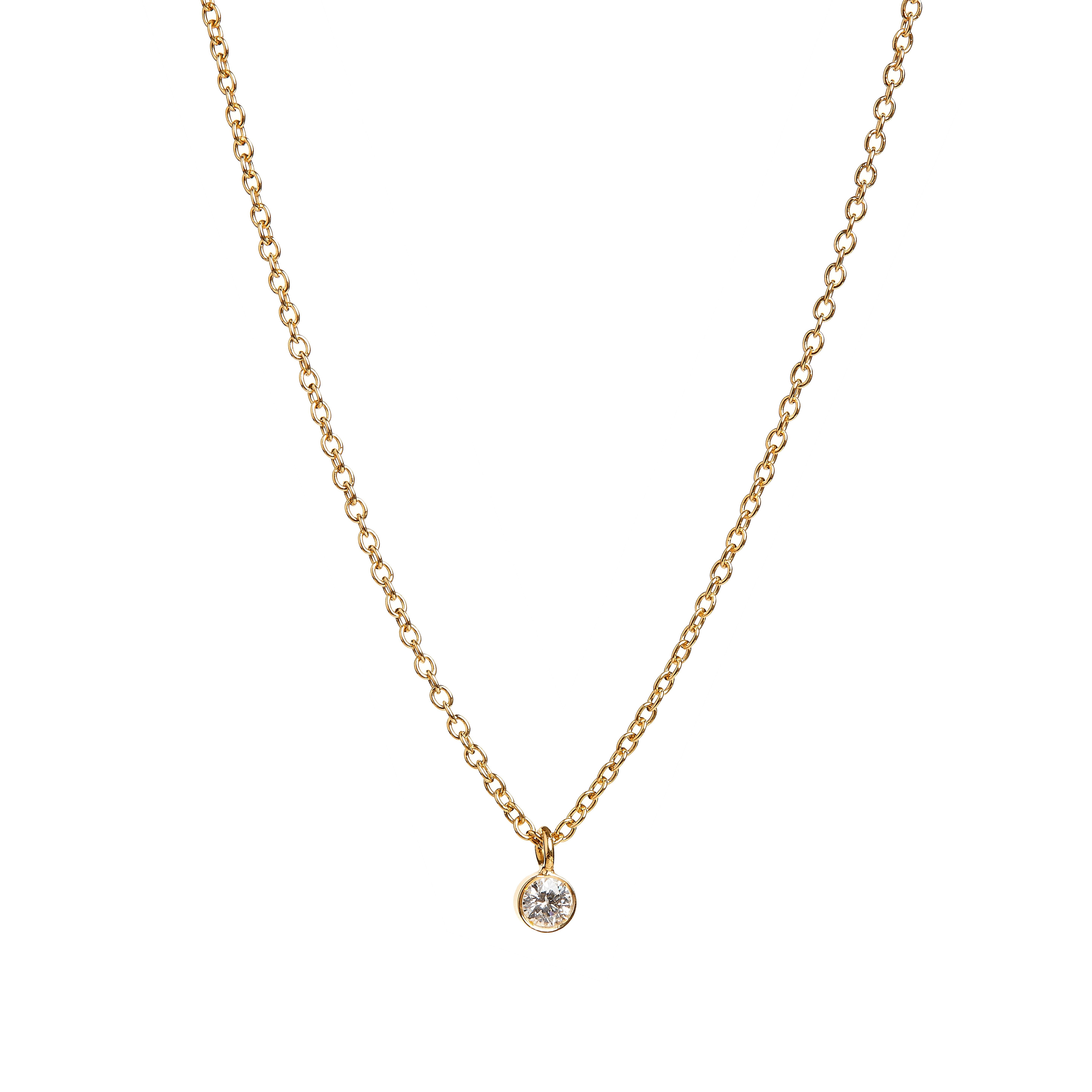 Nathalie Jean Contemporary 0.33 Carat Diamond Pendant Chain Necklace Gold Pendentifs en vente 3