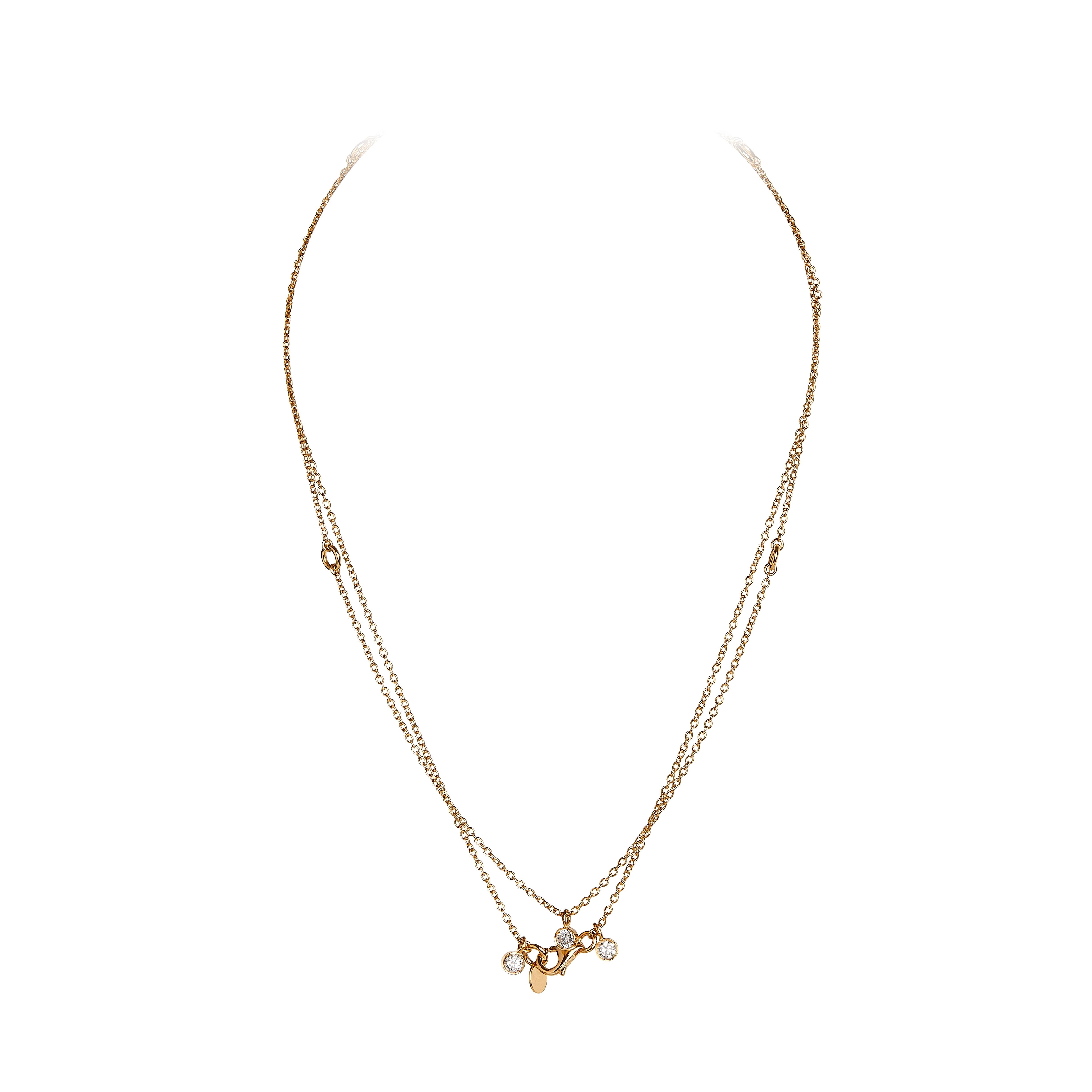Nathalie Jean Contemporary 0.33 Carat Diamond Gold Pendant Multi-Strand Necklace For Sale 6