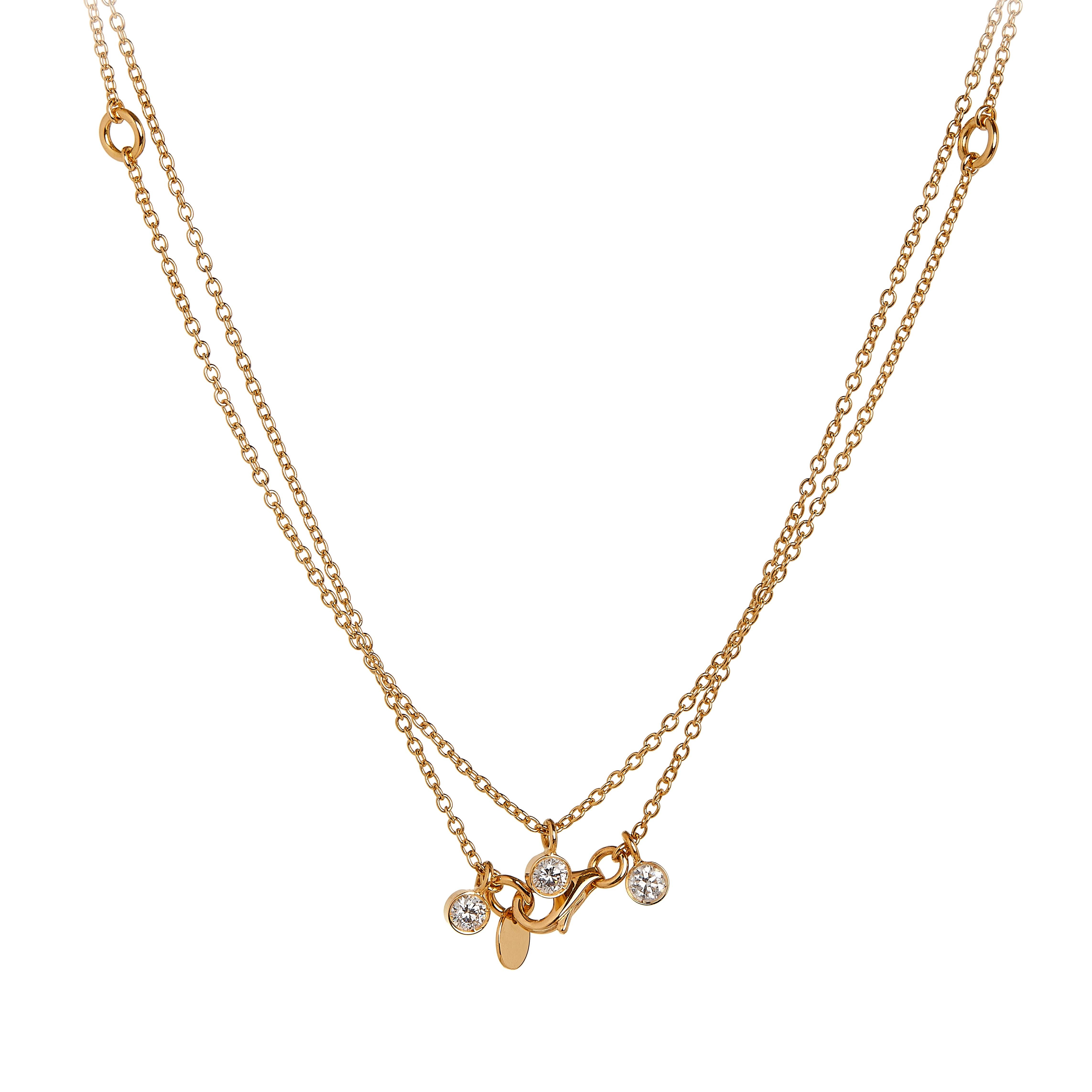 Nathalie Jean Contemporary 0.33 Carat Diamond Gold Pendant Multi-Strand Necklace For Sale 8
