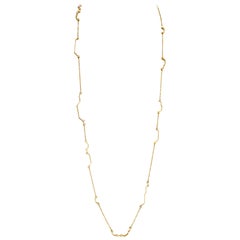 Nathalie Jean Contemporary 0.468 Carat Diamond Yellow Gold Link Chain Necklace